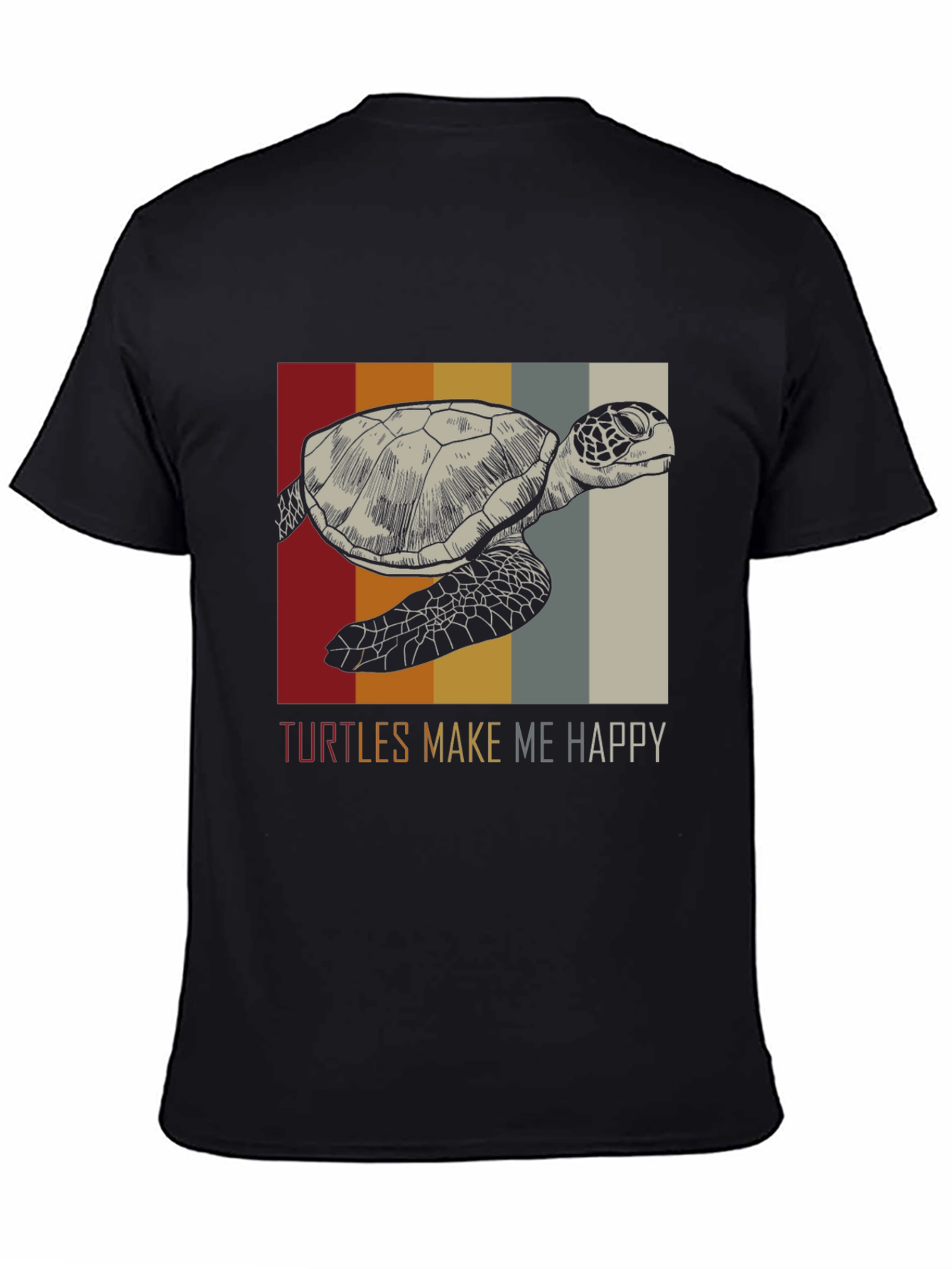 Black Turtles Make Me Happy Graphic Tee view 4