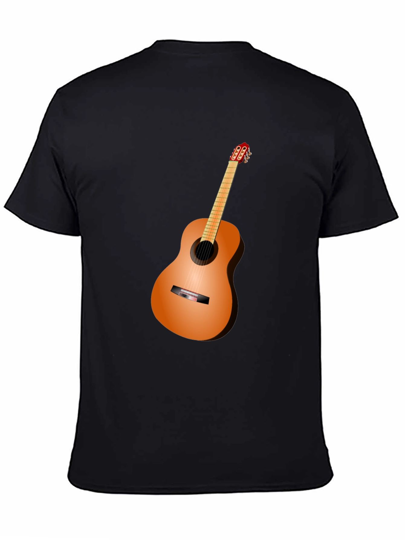Black Guitar Graphic Tee - Black Cotton Blend view 4