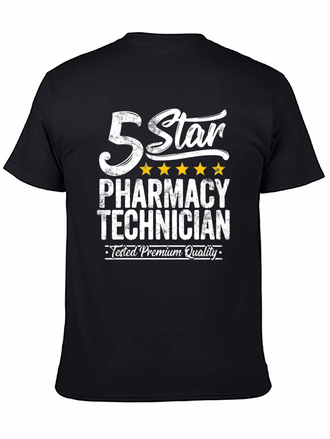 Black 5 Star Pharmacy Technician T-Shirt Premium Quality view 4
