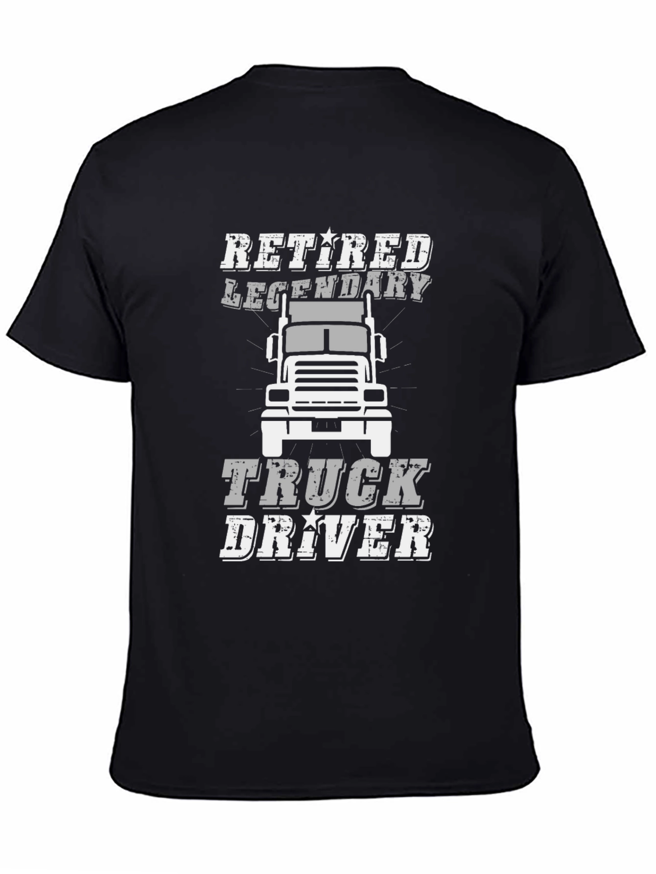 Black Retired Legendary Truck Driver Graphic Tee view 4
