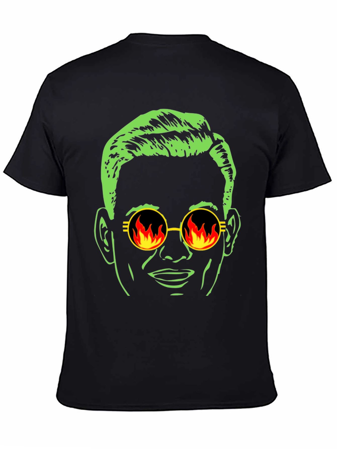 Black Cool Dude Graphic Tee - Retro Fire Sunglasses view 4