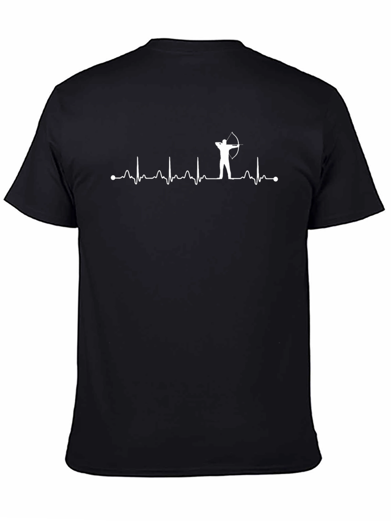 Black Archer Heartbeat T-Shirt - Archery Passion Tee view 4