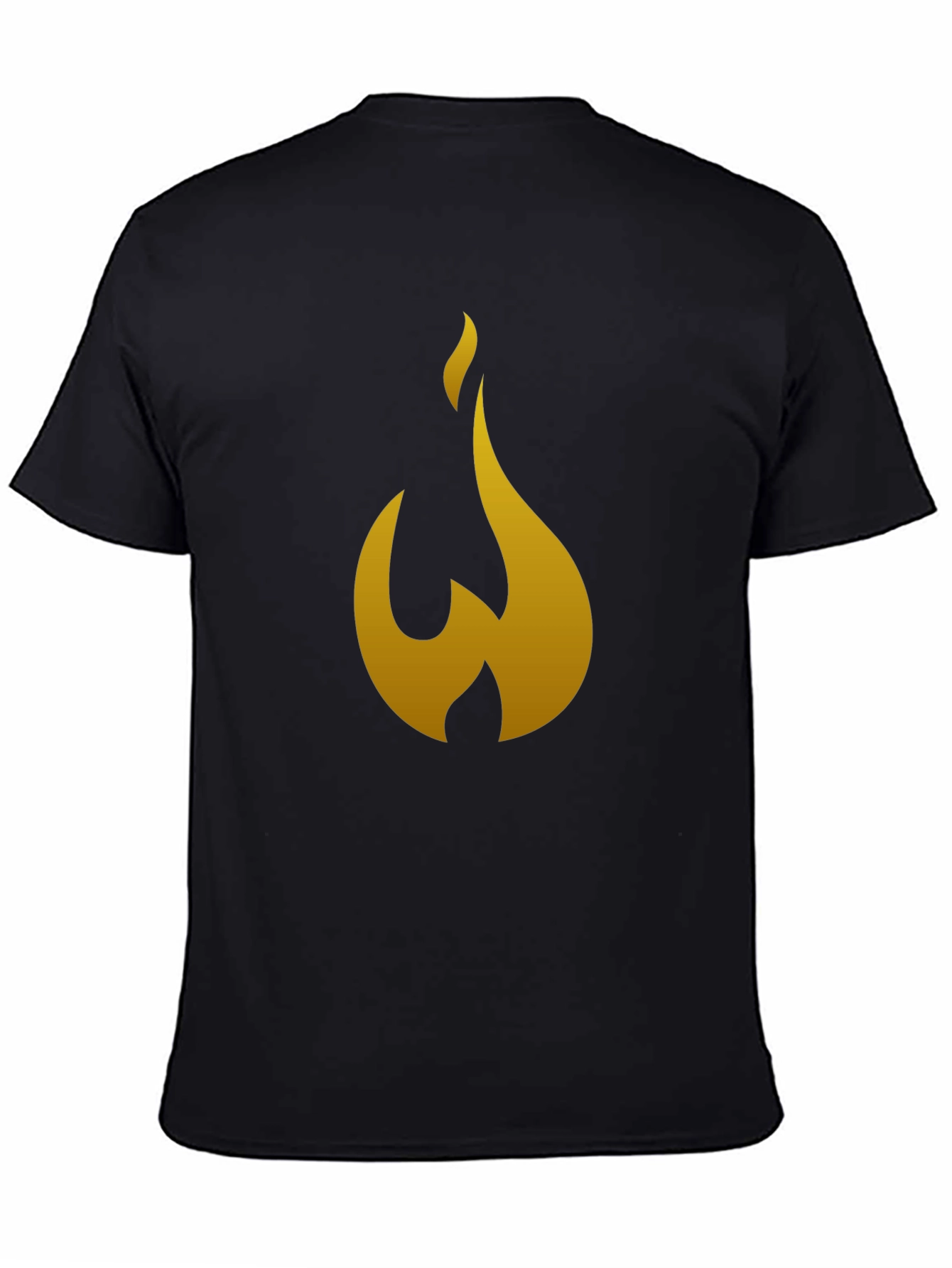 Black Flame Graphic Tee - Men's Black Cotton T-Shirt view 4