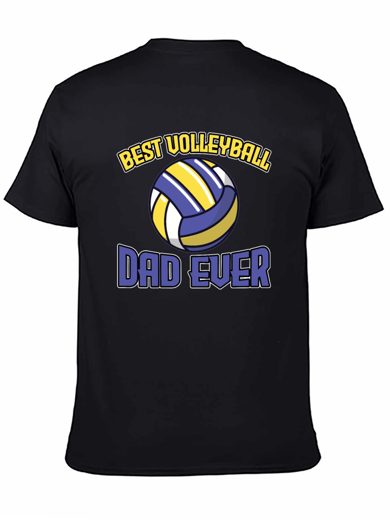 Black Best Volleyball Dad Ever T-Shirt view 4
