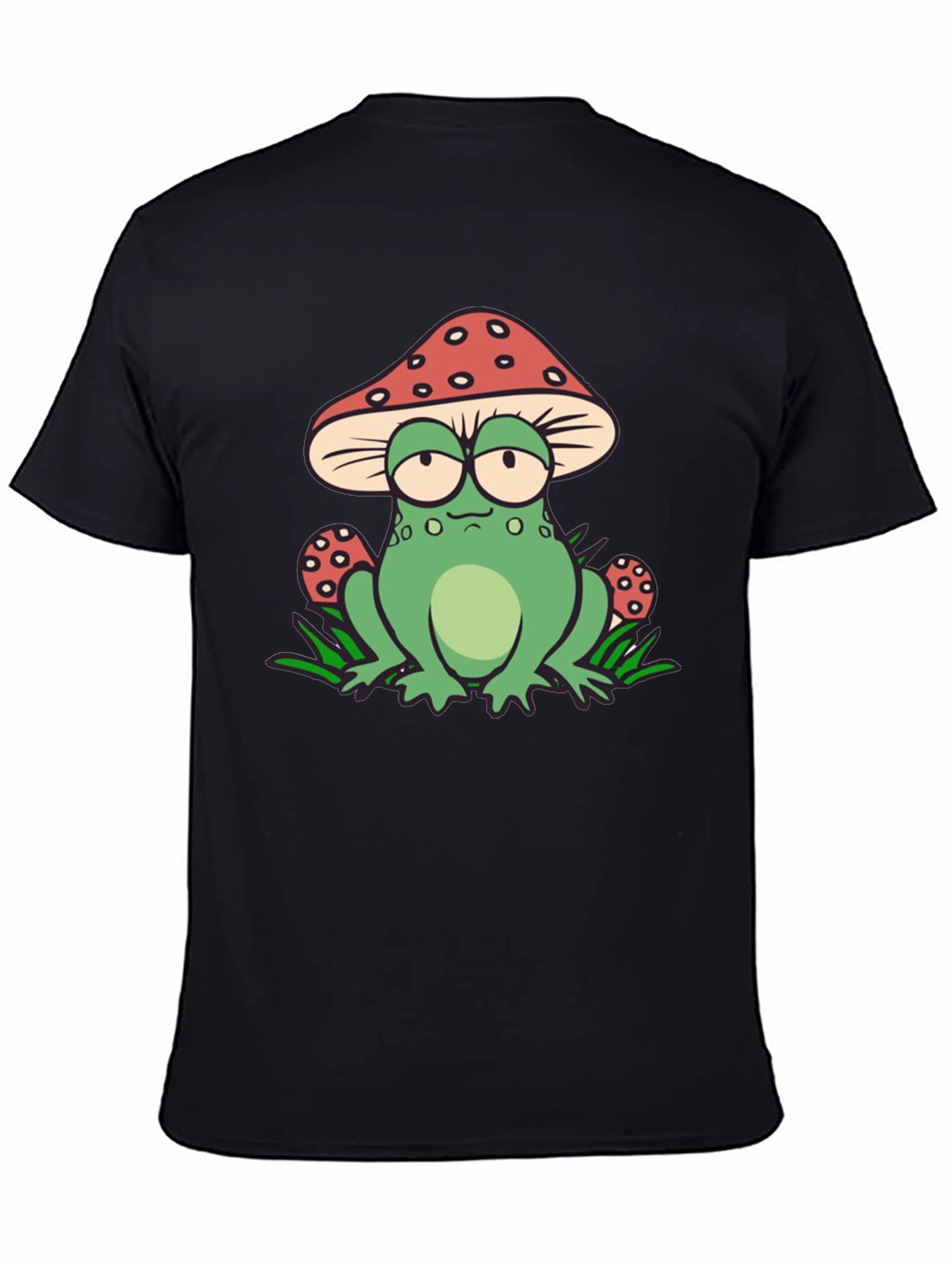 Black Mushroom Frog Graphic Tee - Unique Novelty Shirt view 4