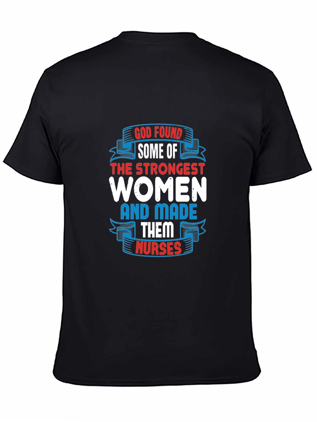 Black Strongest Women Nurses Black T-Shirt view 4