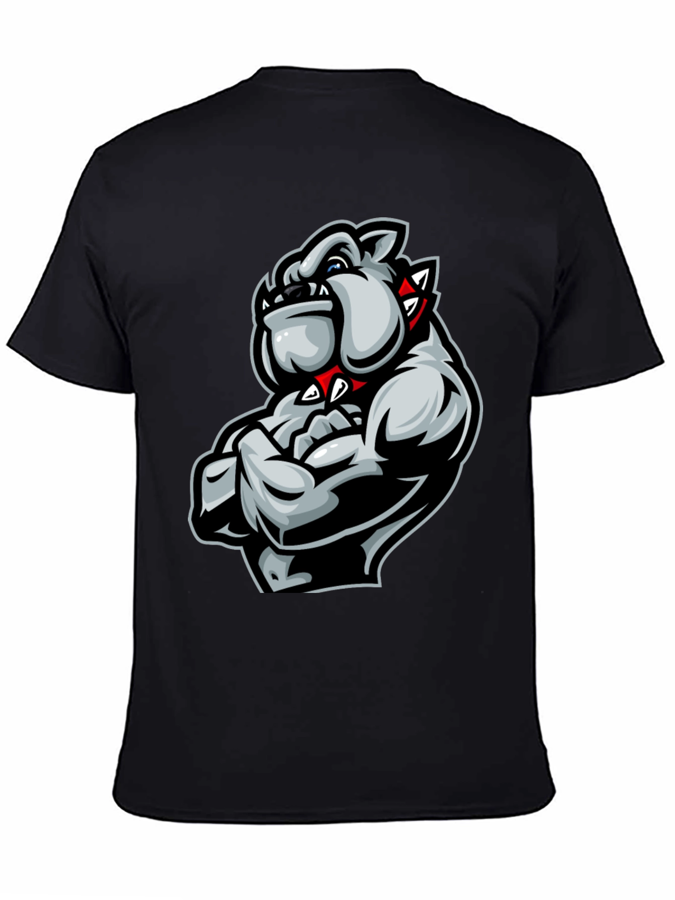 Black Bulldog Muscle T-Shirt - Fierce Graphic Tee view 4