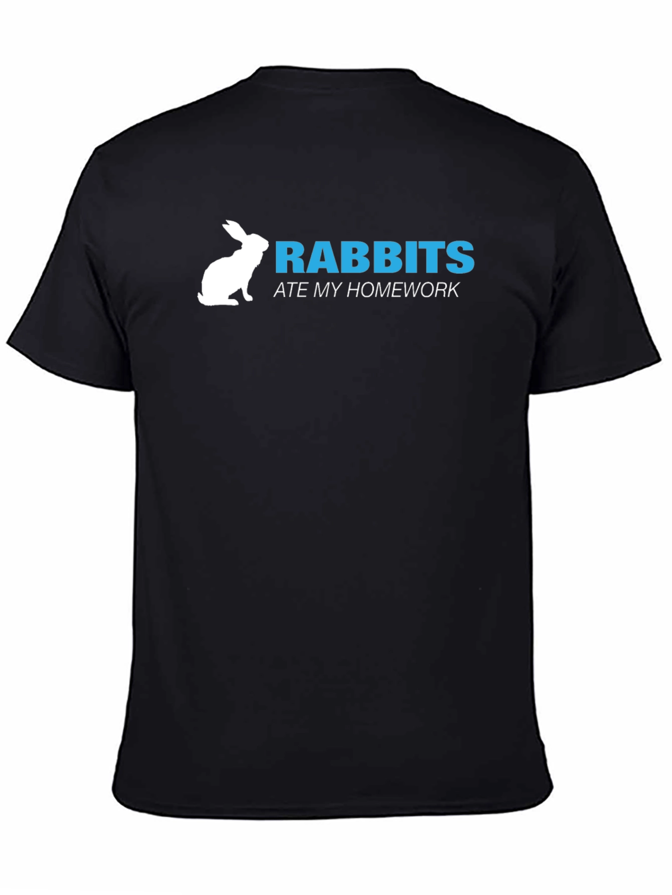 Black Rabbit Ate My Homework T-Shirt - Funny & Unique Tee view 4