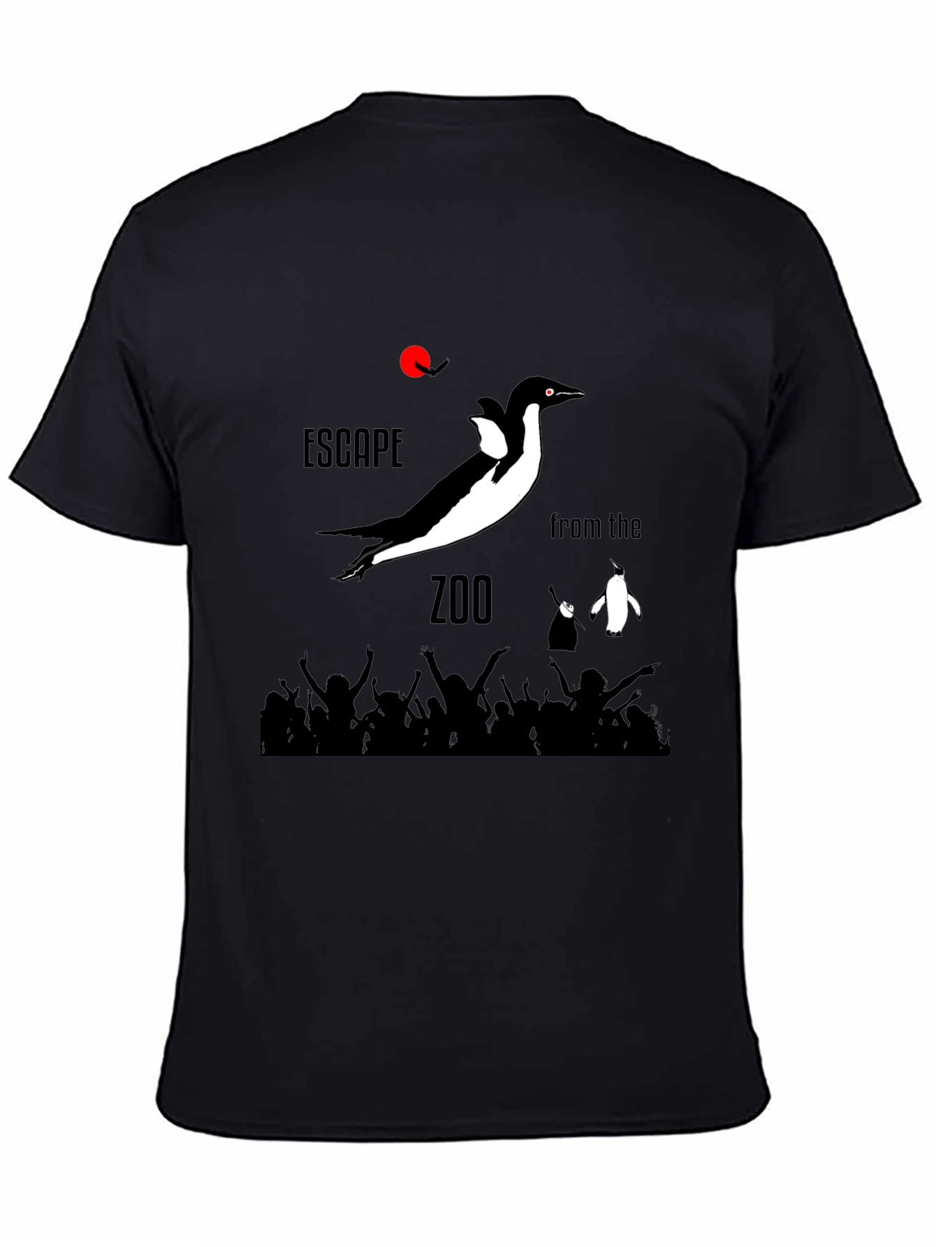 Black Escape from the Zoo Black Graphic T-Shirt view 4