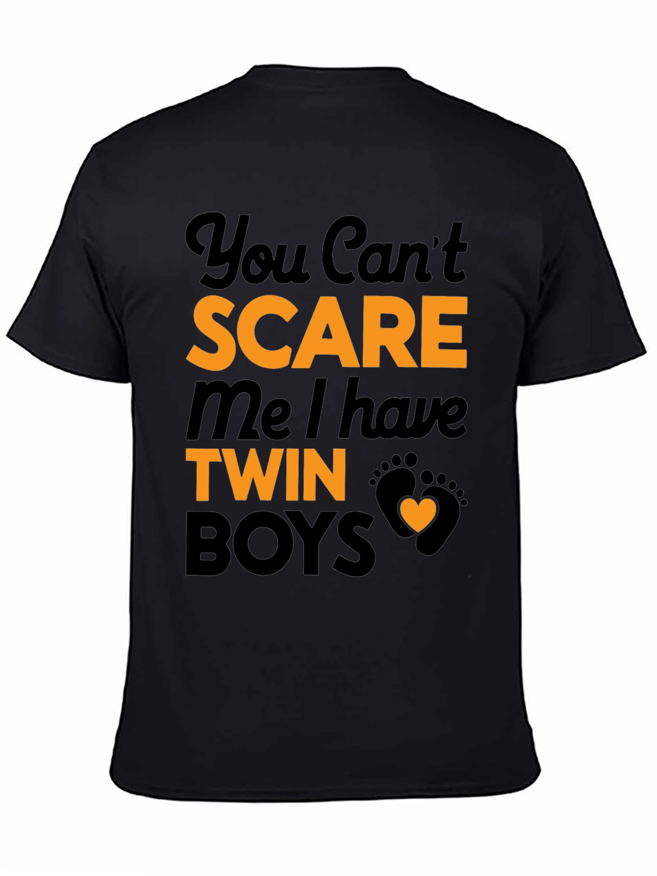 Black Twin Boys T-Shirt - You Can't Scare Me! view 4