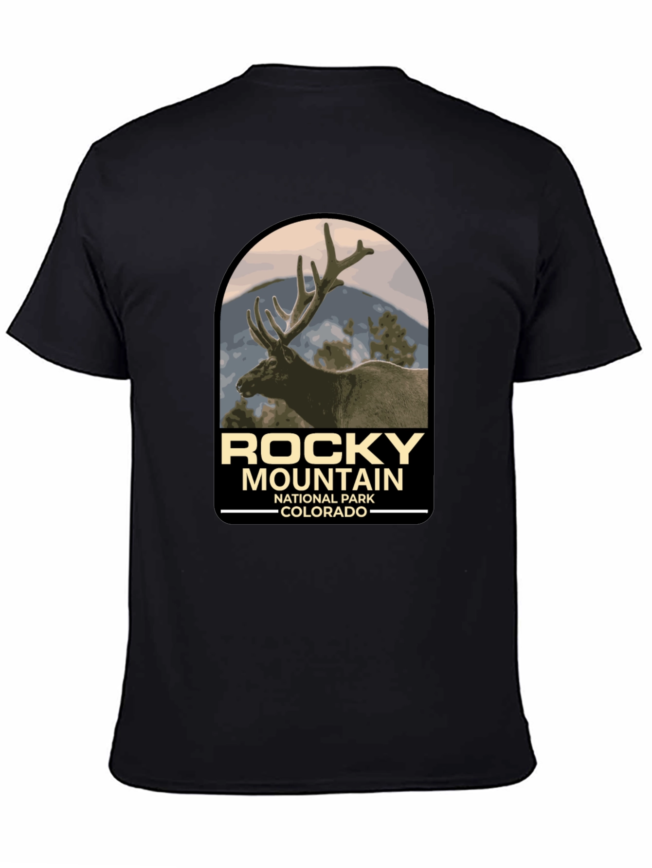 Black Rocky Mountain National Park Tee view 4