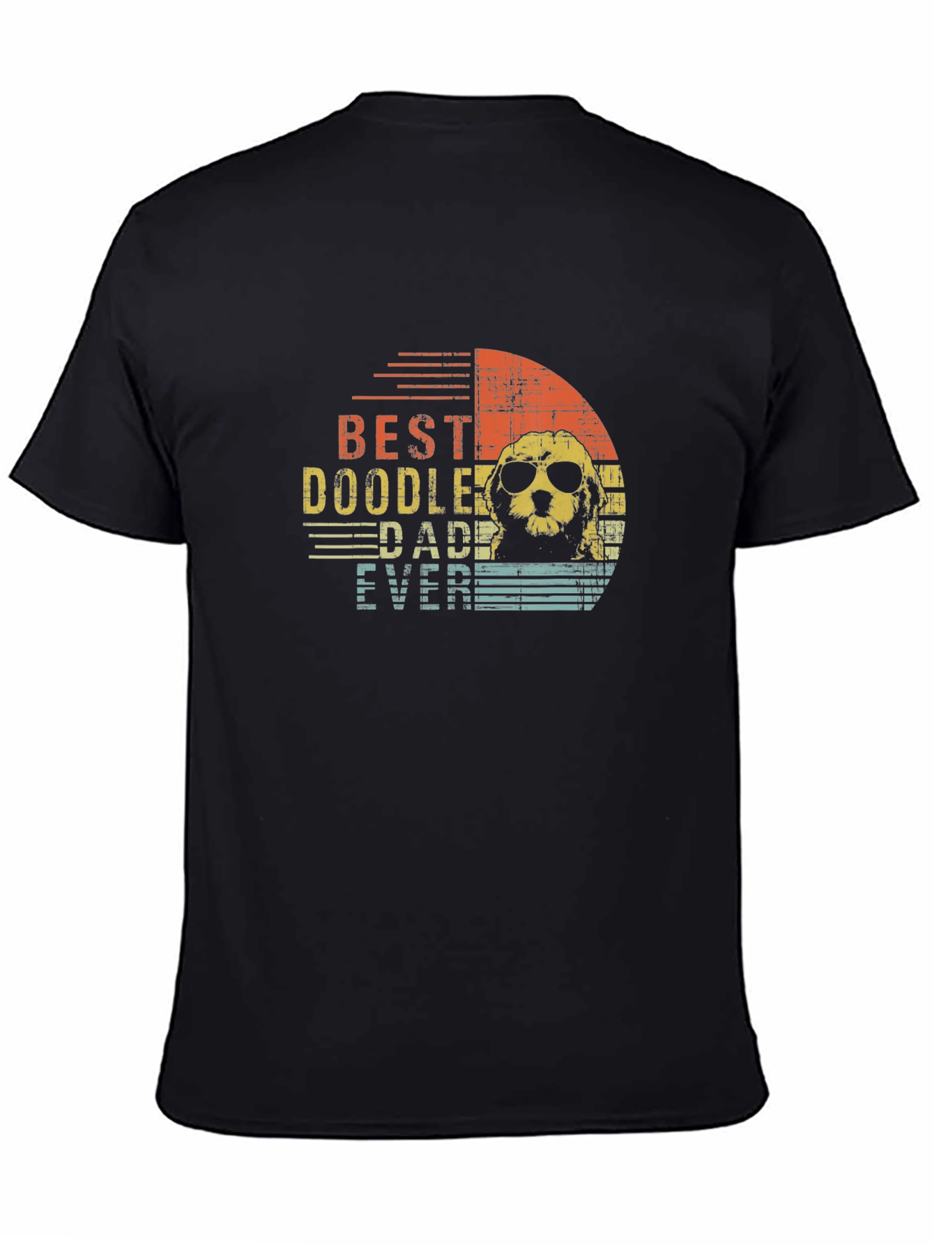 Black Best Doodle Dad Ever T-Shirt view 4