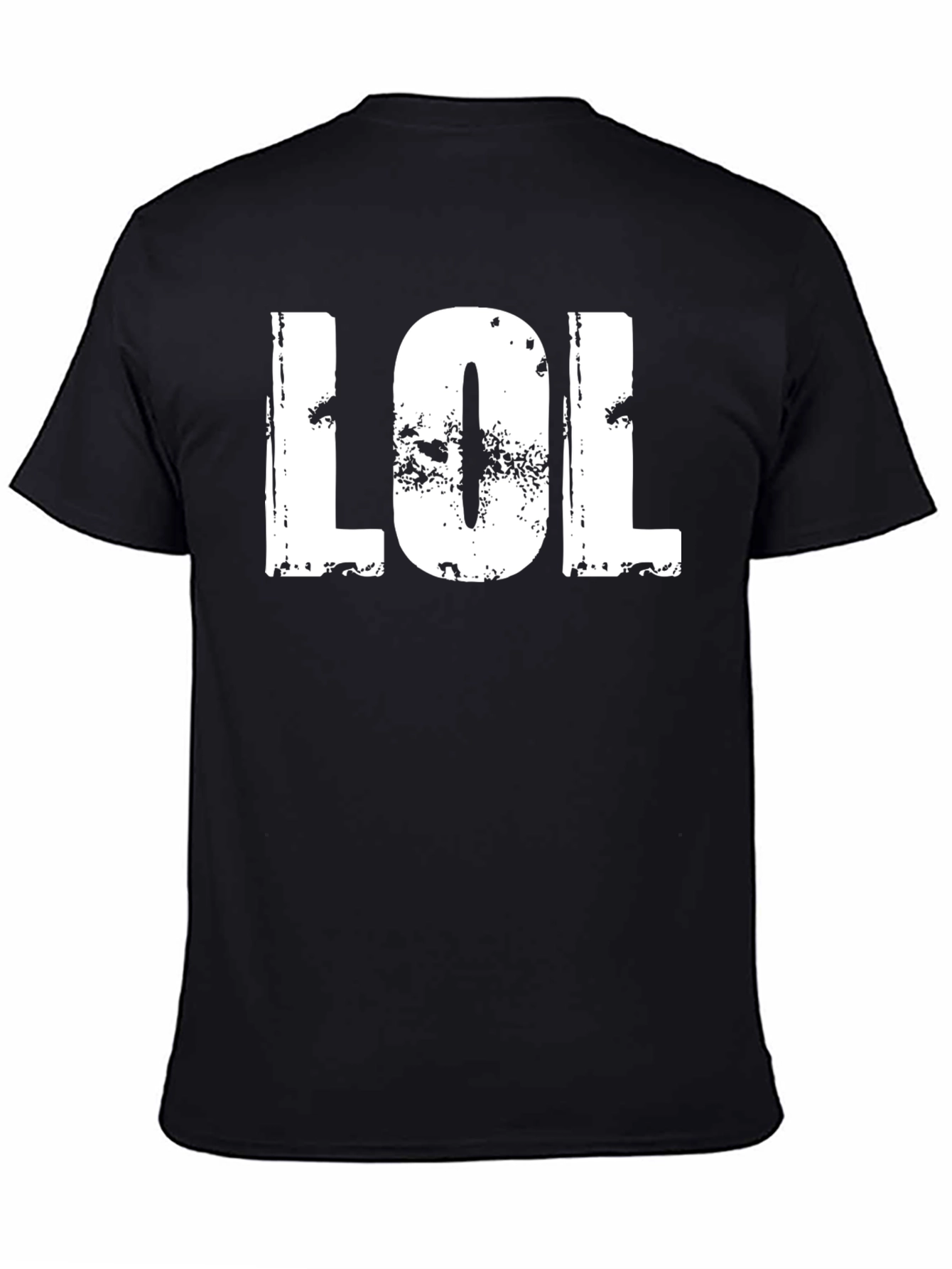Black Distressed LOL Graphic Tee - Black Casual Shirt view 4