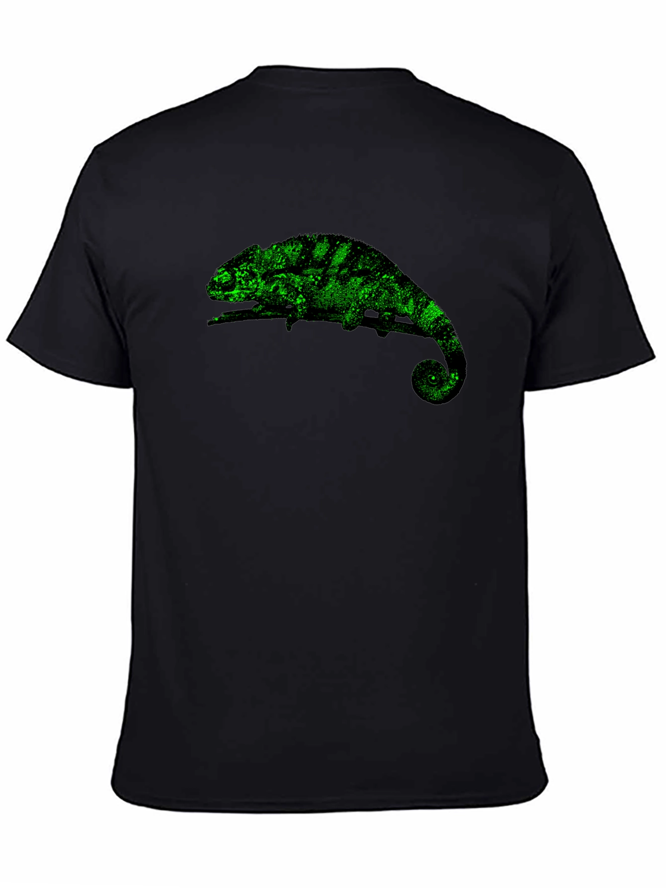 Black Chameleon Graphic Print T-Shirt - Black view 4