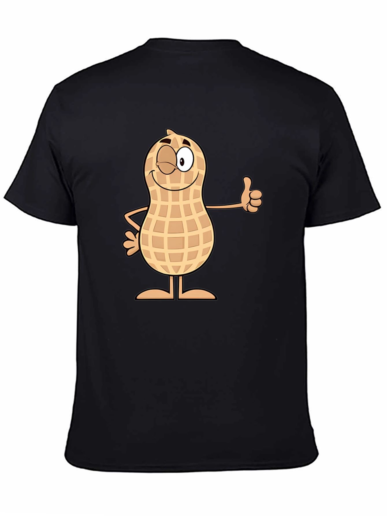 Black Funny Peanut Cartoon Black T-Shirt view 4