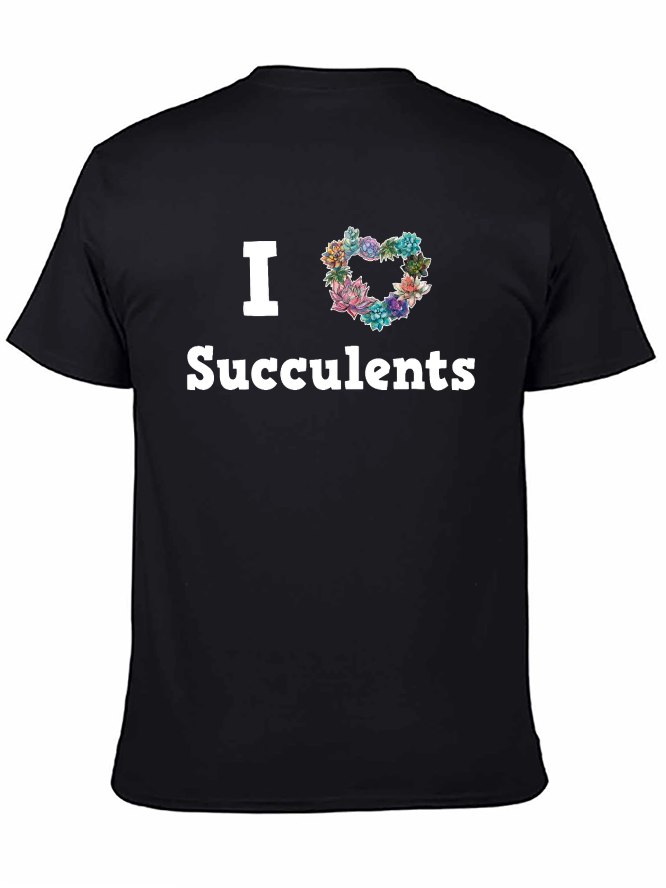 Black I Heart Succulents Graphic T-Shirt view 4