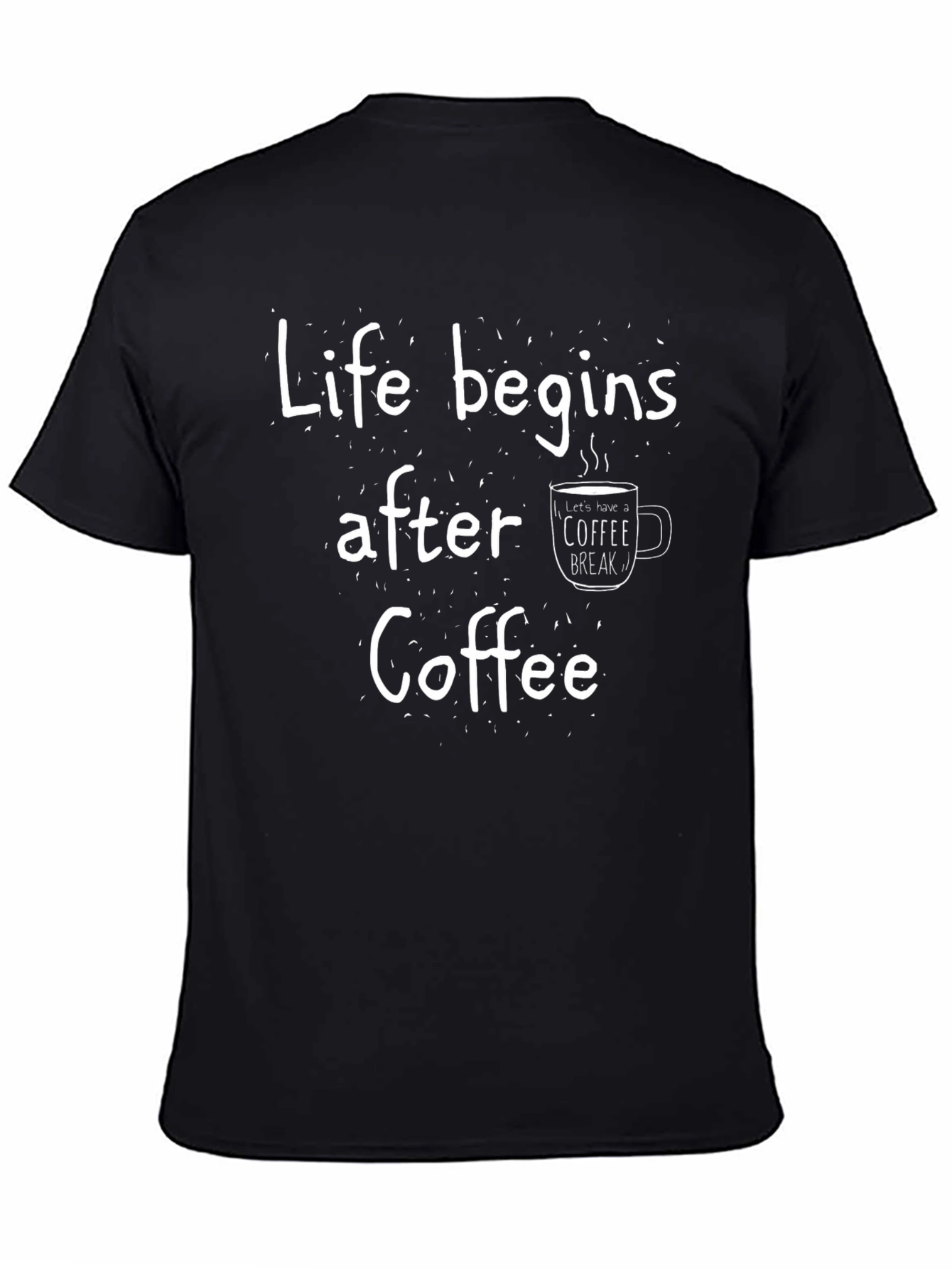 Black Life Begins After Coffee Black Graphic Tee view 4