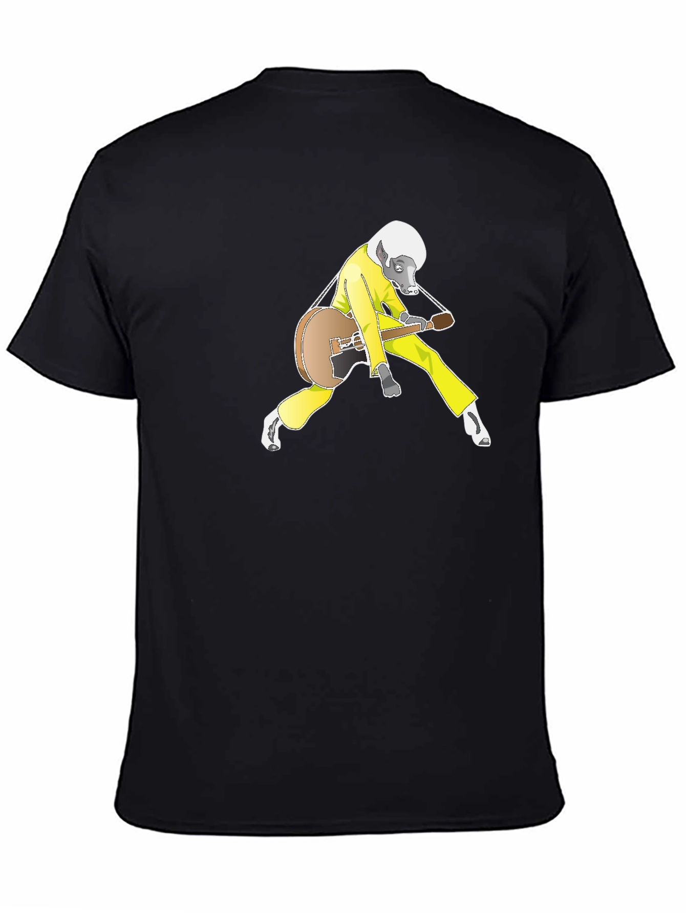 Black Cool Badger Guitarist Graphic Tee view 4