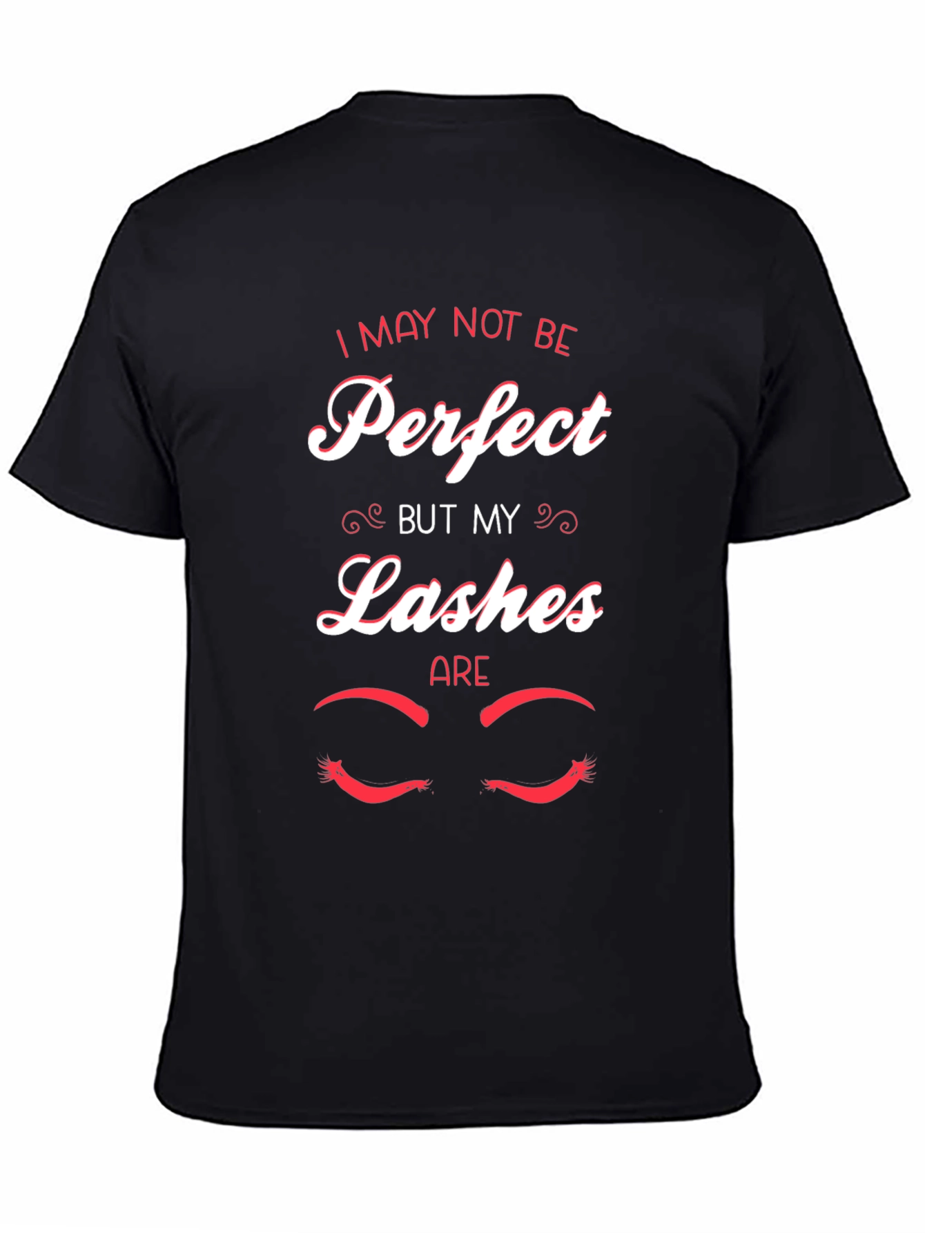 Black Perfect Lashes Graphic Tee -  Unisex Cotton T-Shirt view 4