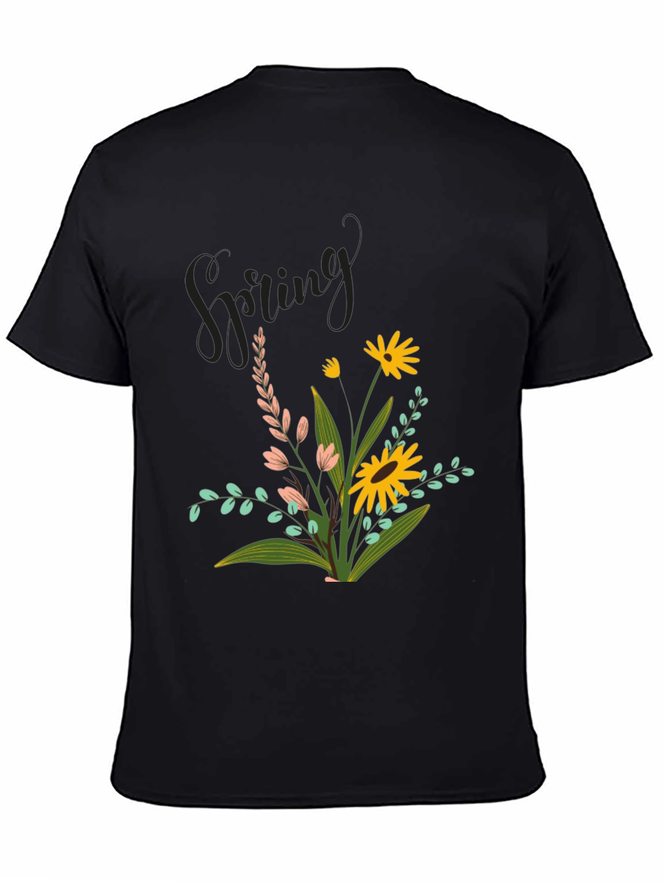 Black Spring Flower Graphic Tee view 4