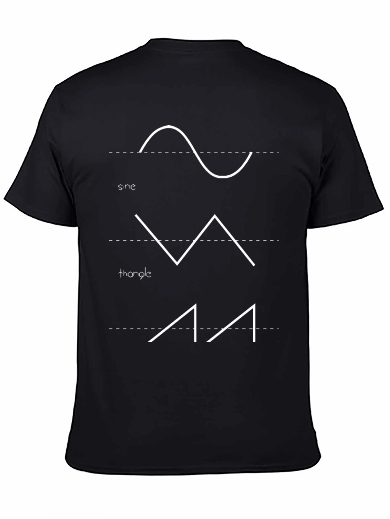 Black Sine Triangle Waveform Graphic T-Shirt view 4