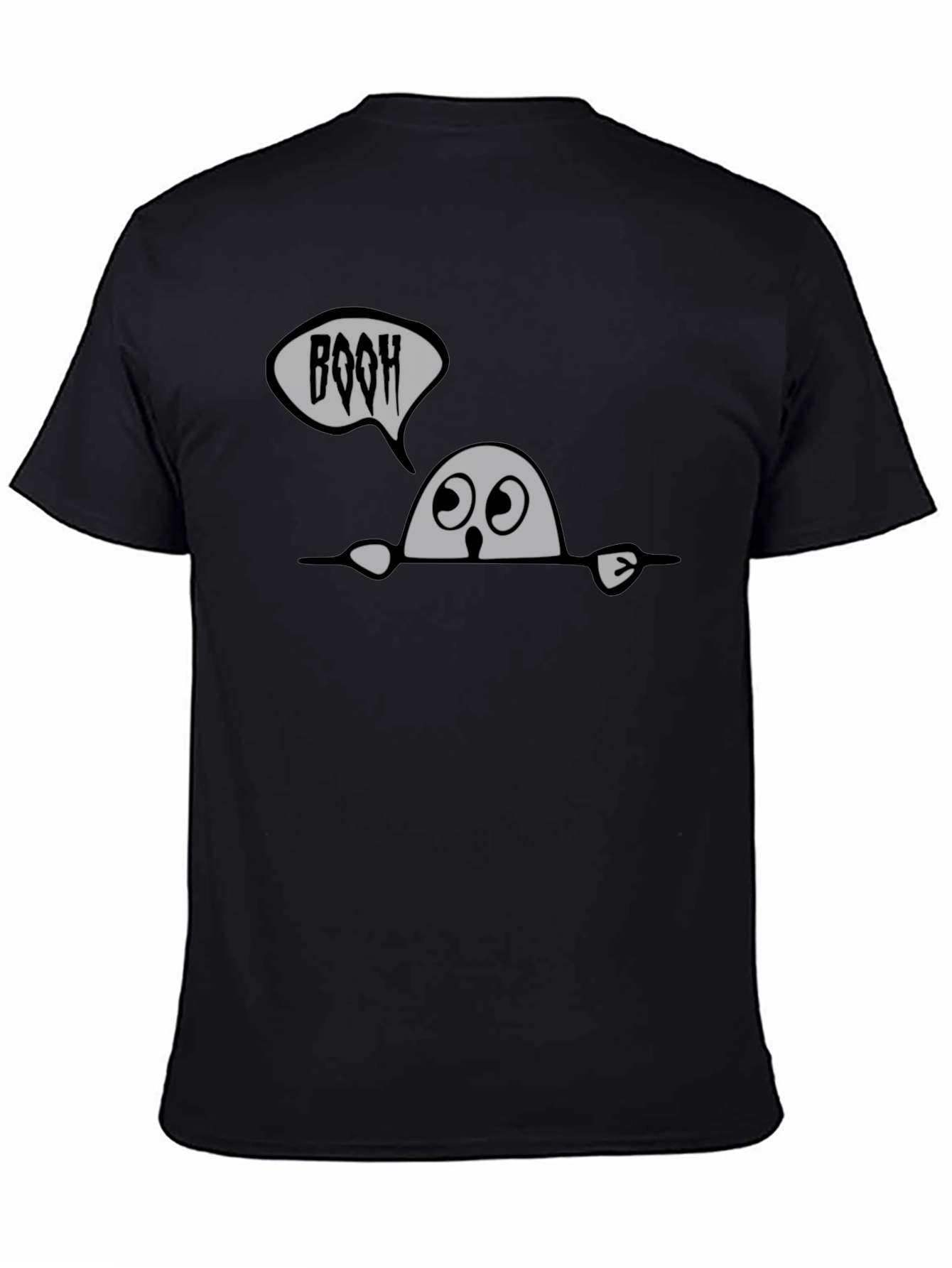 Black Spooky 'BOOH' Ghost Graphic Tee view 4