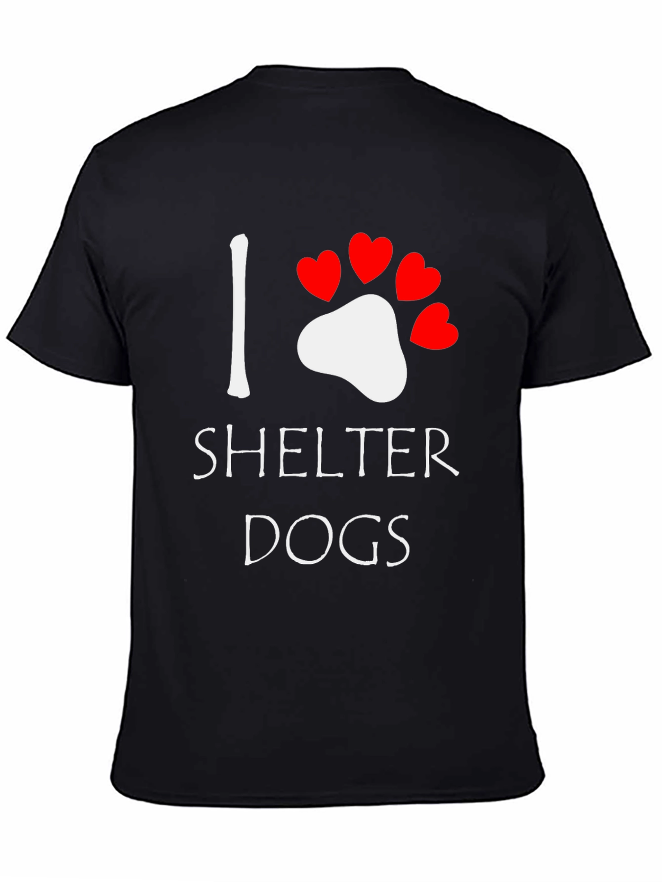 Black I Heart Shelter Dogs Tee view 4