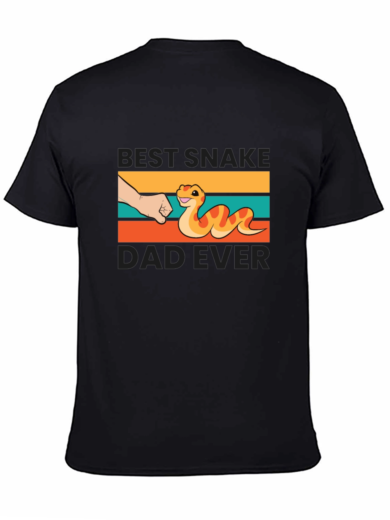 Black Best Snake Dad Ever T-Shirt view 4