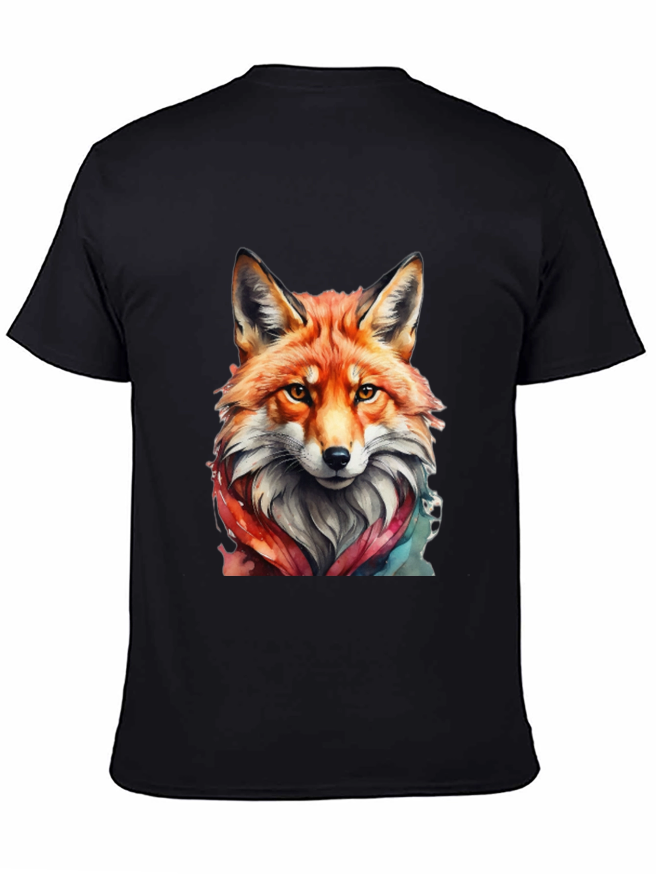 Black Fox Watercolor Graphic Tee - Unisex view 4