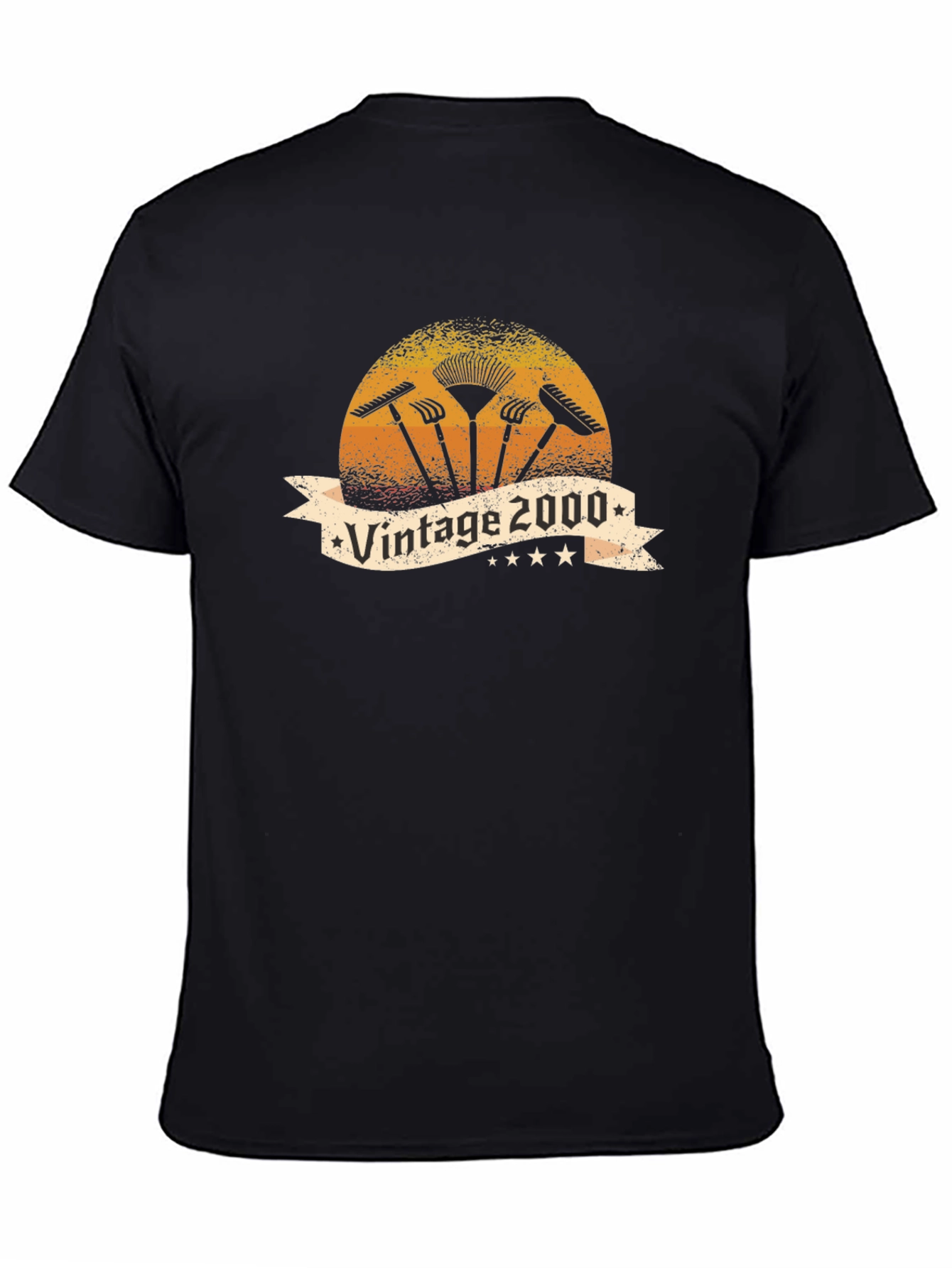 Black Vintage 2000 Gardening T-Shirt -  Retro Design view 4