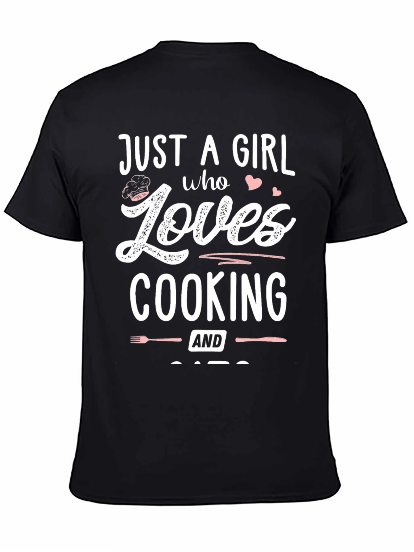 Black Just A Girl Who Loves Cooking Black T-Shirt view 4
