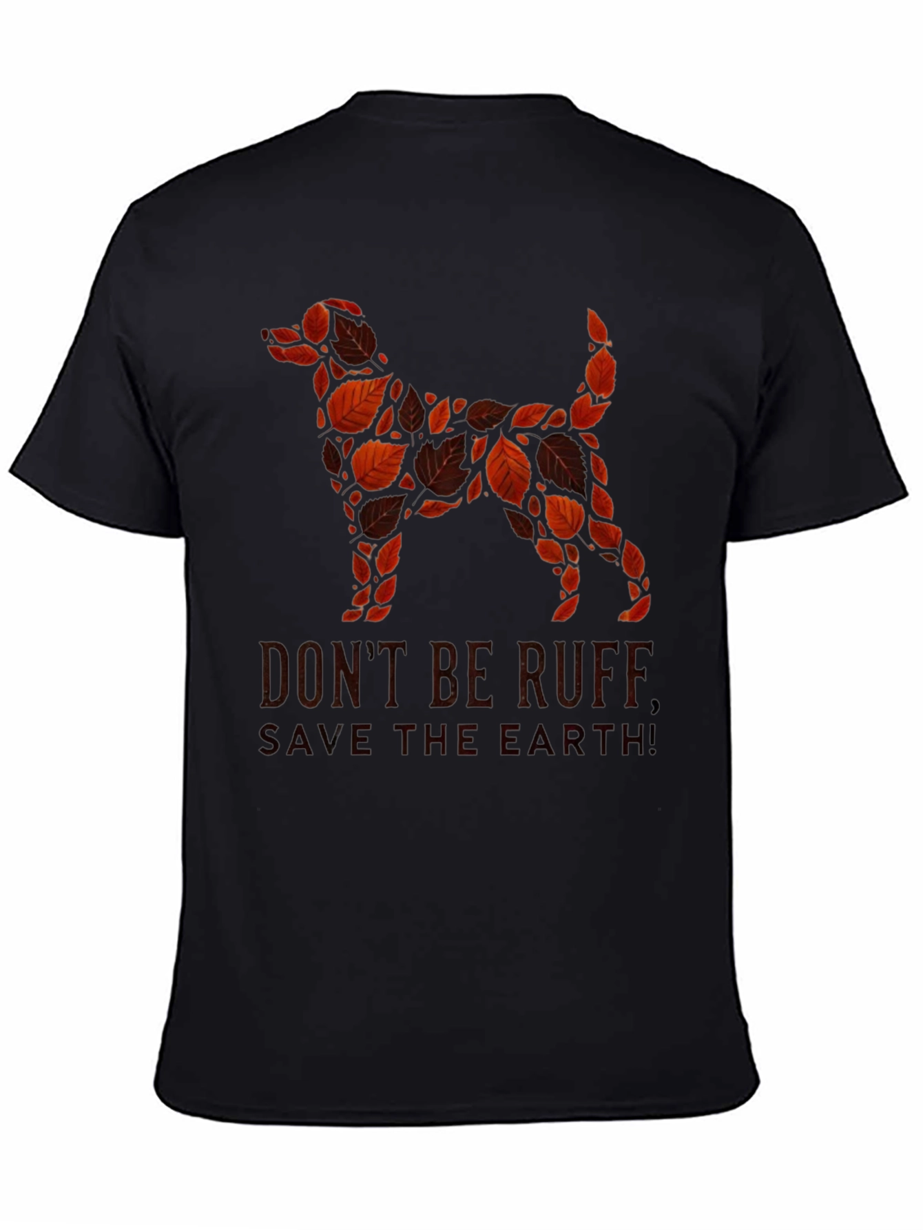 Black Eco-Friendly Dog Lover's T-Shirt view 4