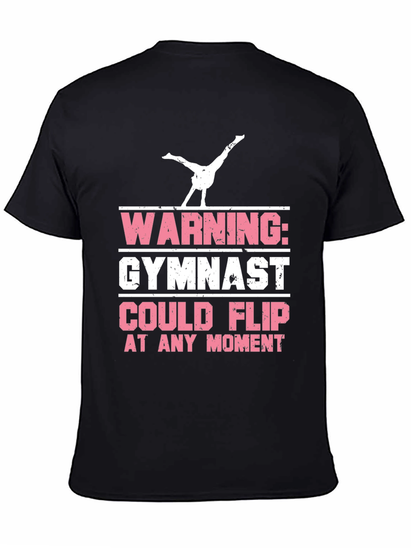 Black Warning Gymnast Flip T-Shirt view 4