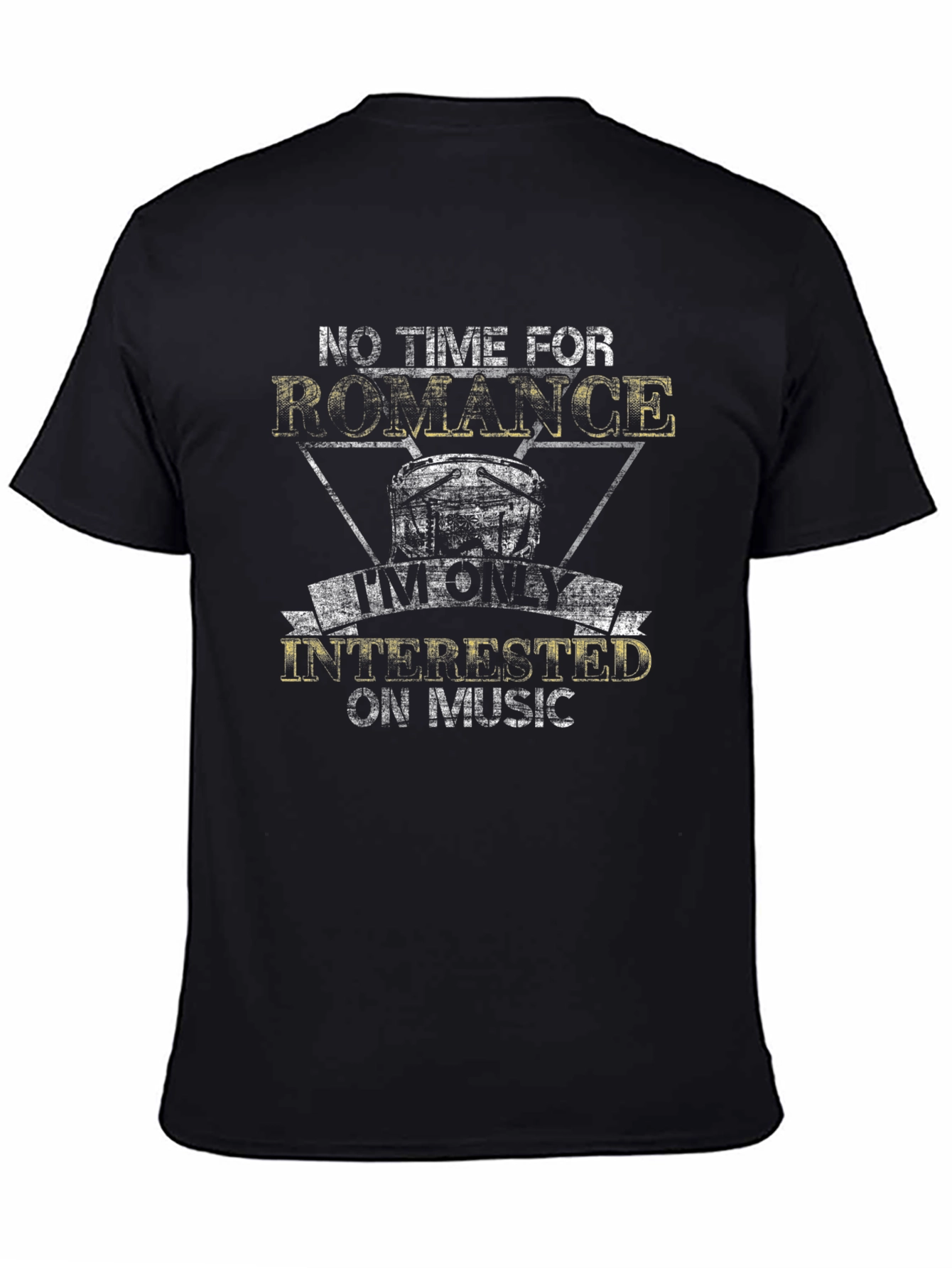 Black Music Lover Black T-Shirt - No Time for Romance view 4