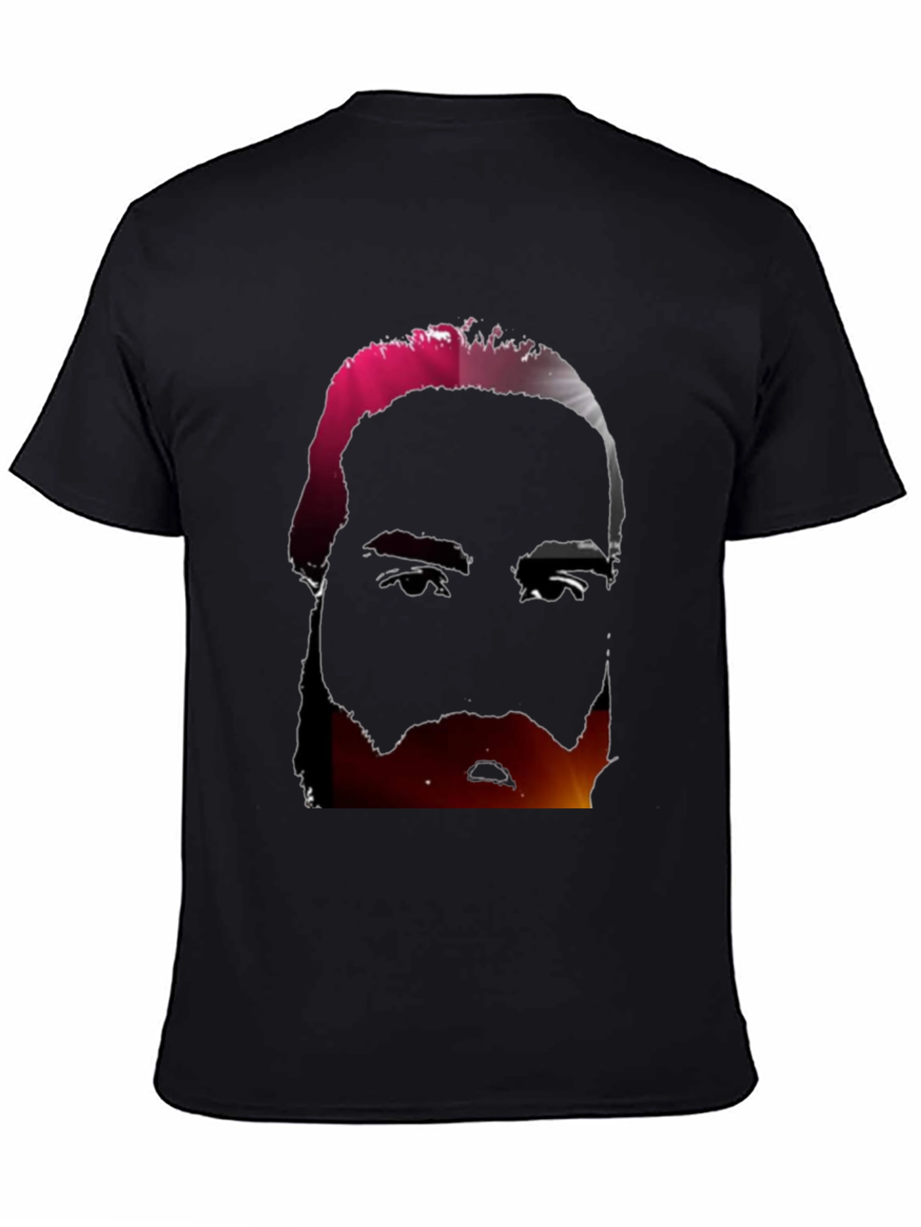 Black Abstract Face Graphic Tee - Modern Black T-Shirt view 4