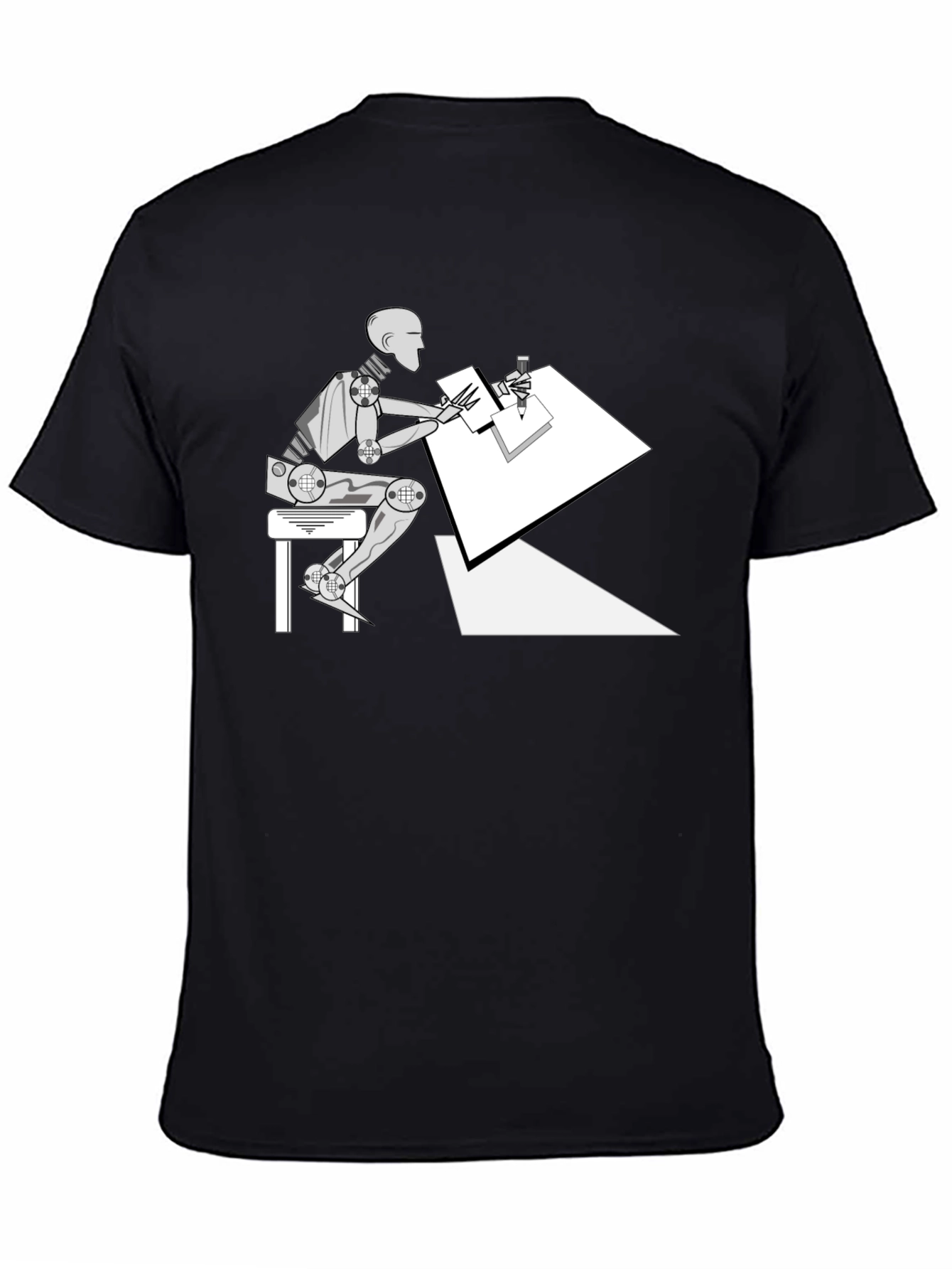 Black Artist Robot Black Tee view 4
