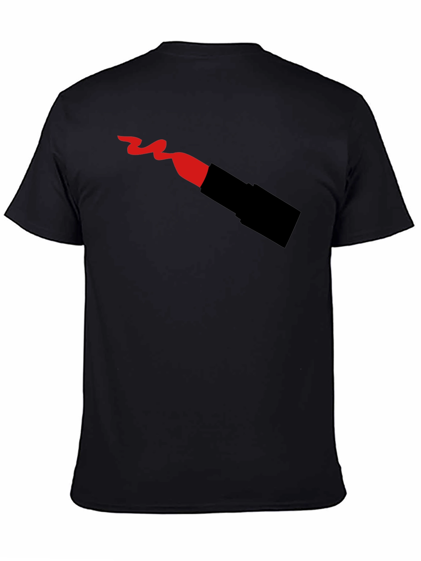 Black Lipstick T-Shirt - Black Crew Neck Graphic Tee view 4