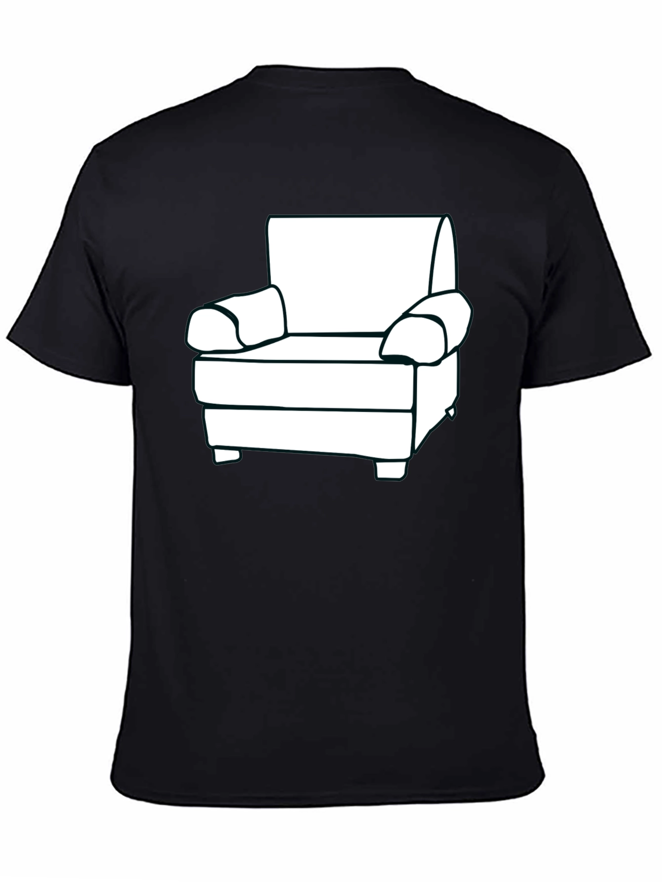 Black White Couch Graphic T-Shirt - Comfort & Style view 4