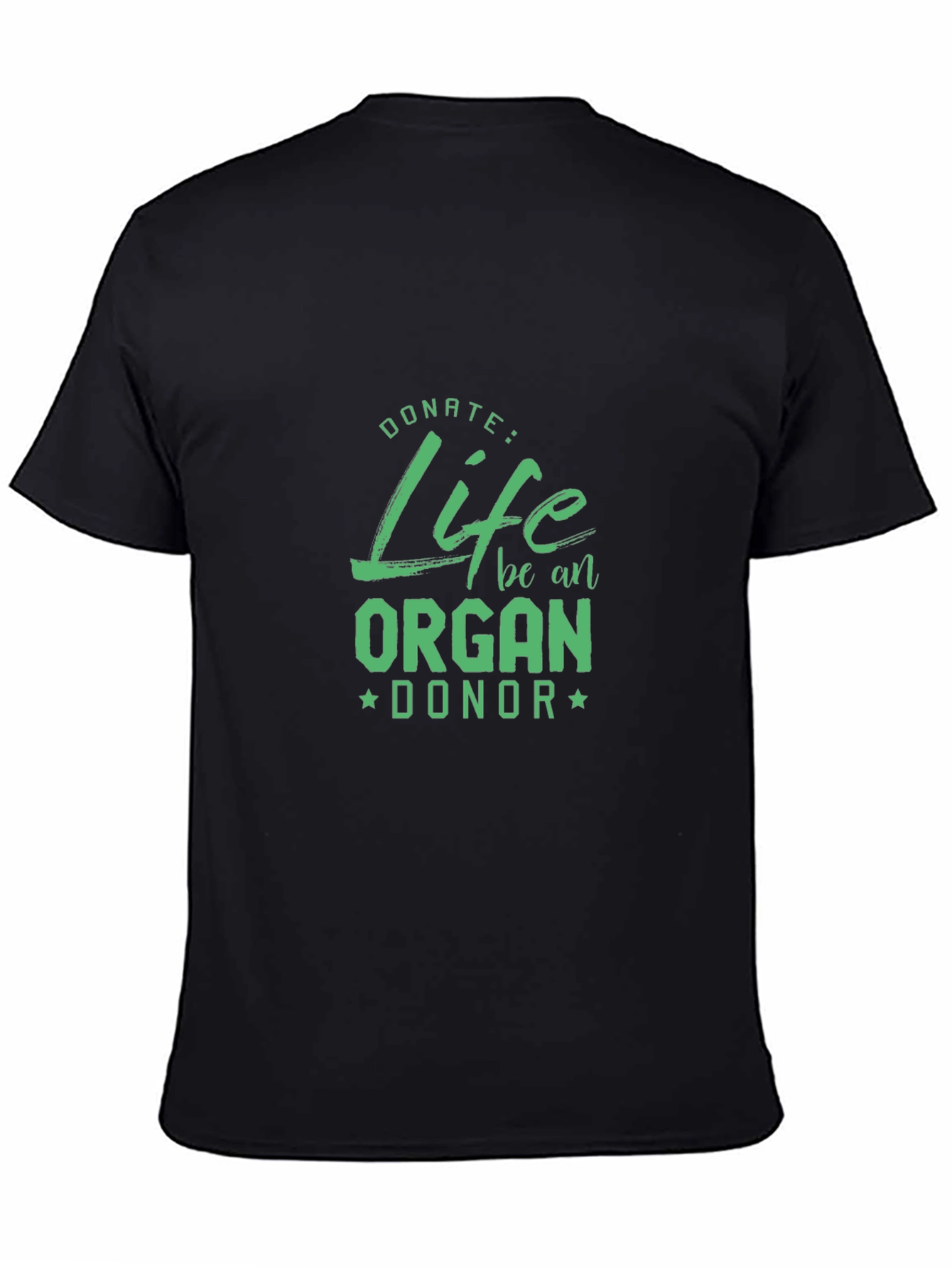 Black Donate Life Organ Donor T-Shirt - Black view 4