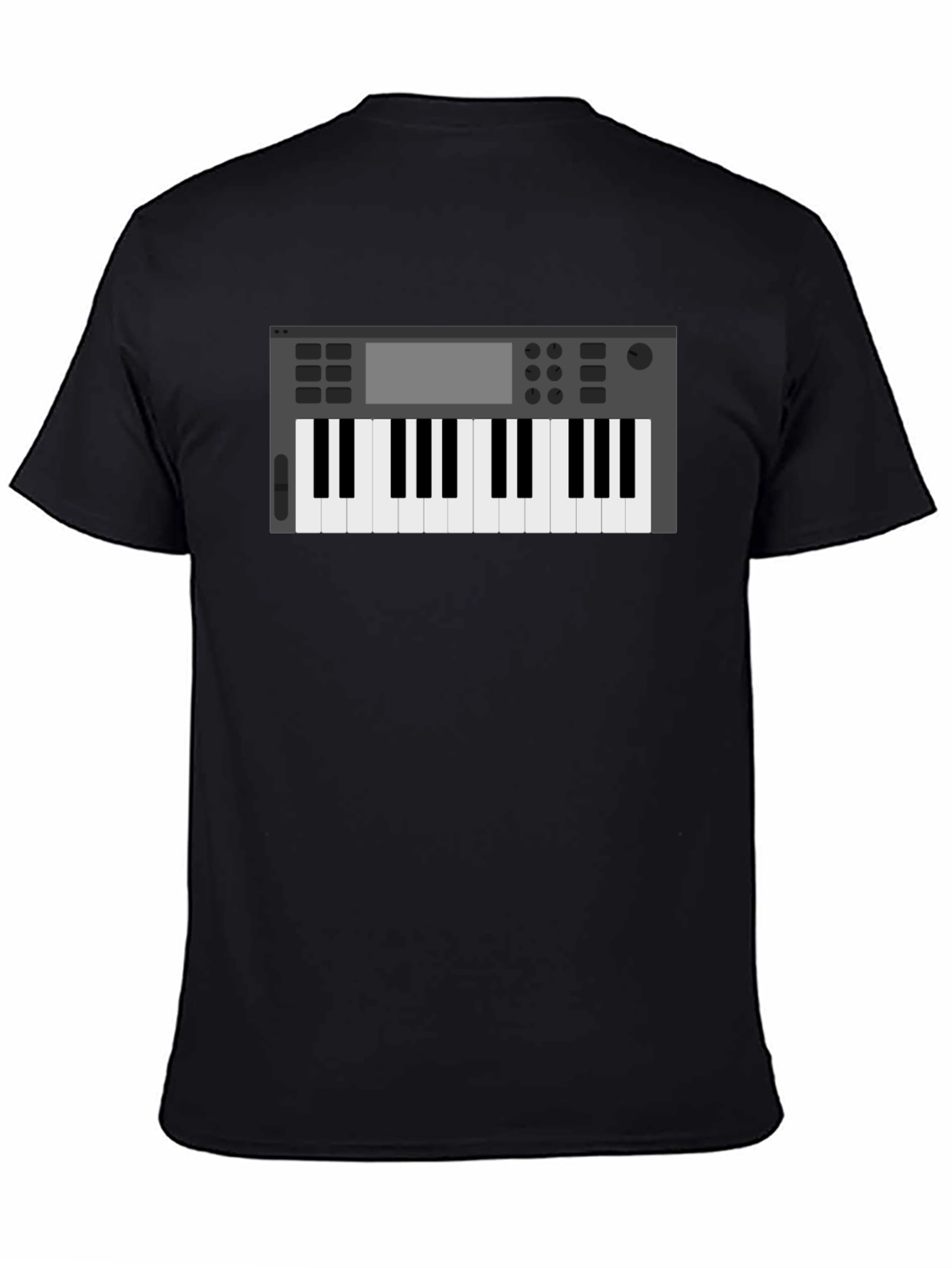 Black Synth Keyboard T-Shirt - Music Producer Tee view 4
