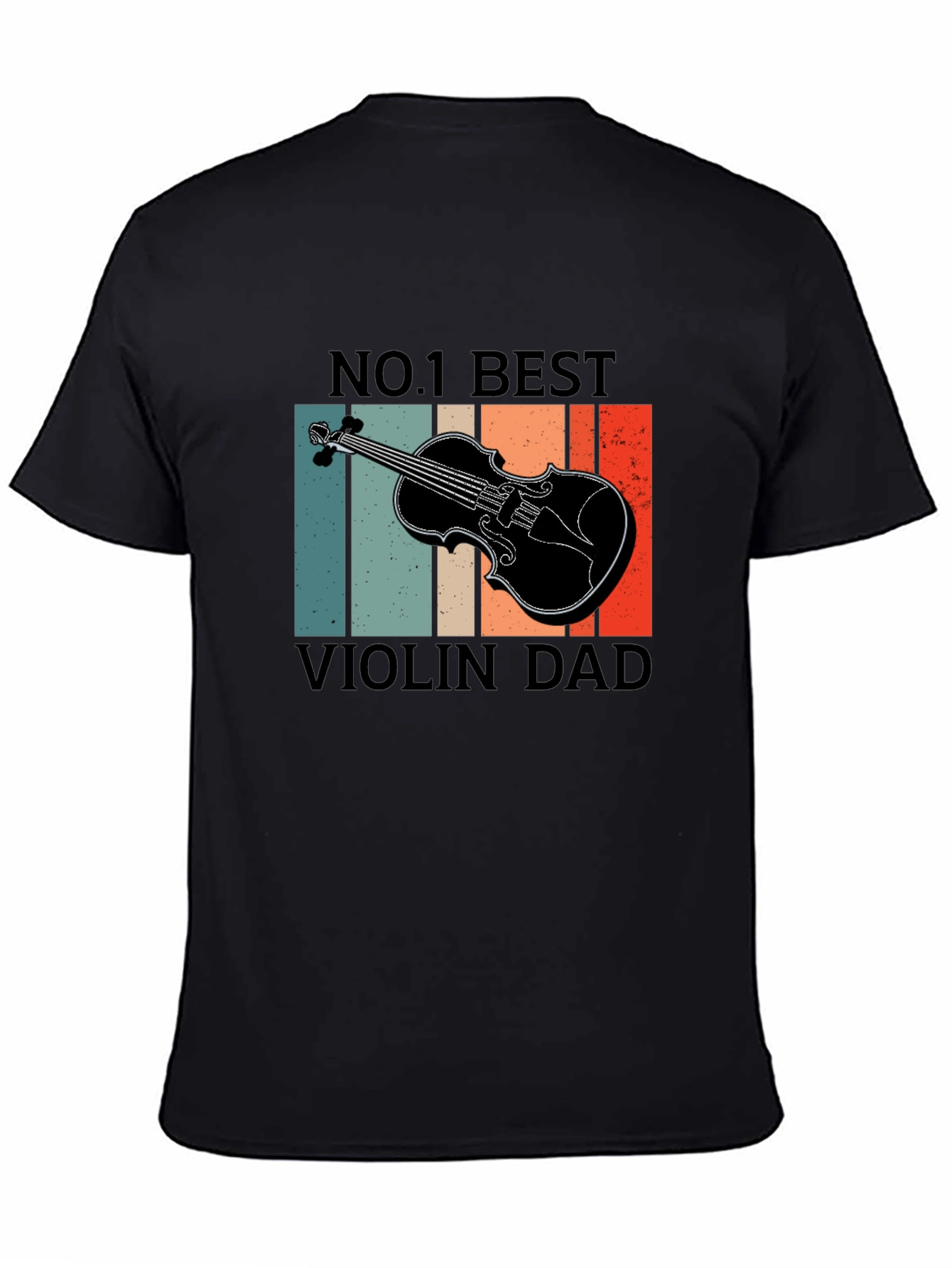 Black No. 1 Best Violin Dad T-Shirt - Music Lover Gift view 4