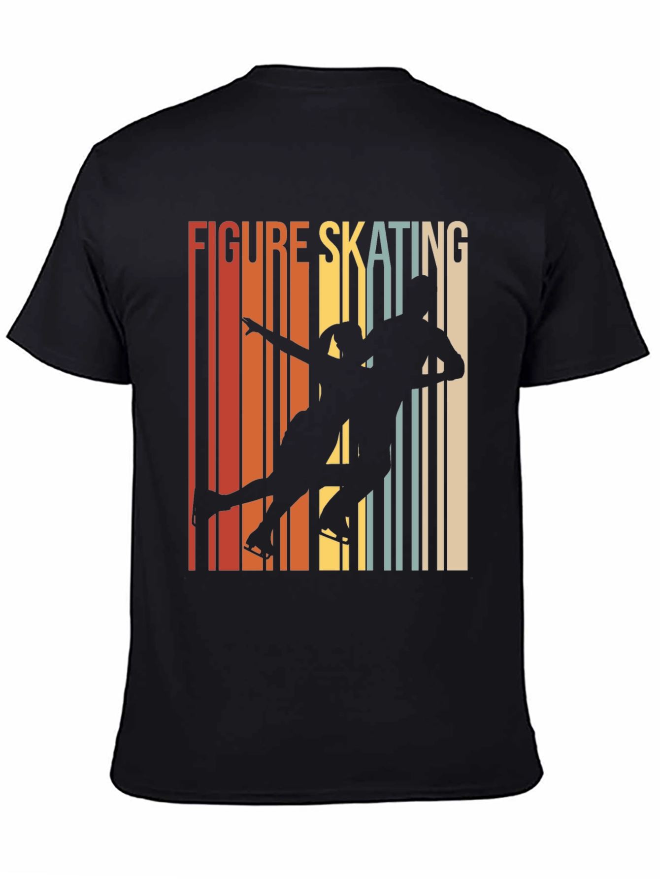 Black Figure Skating Retro T-Shirt view 4