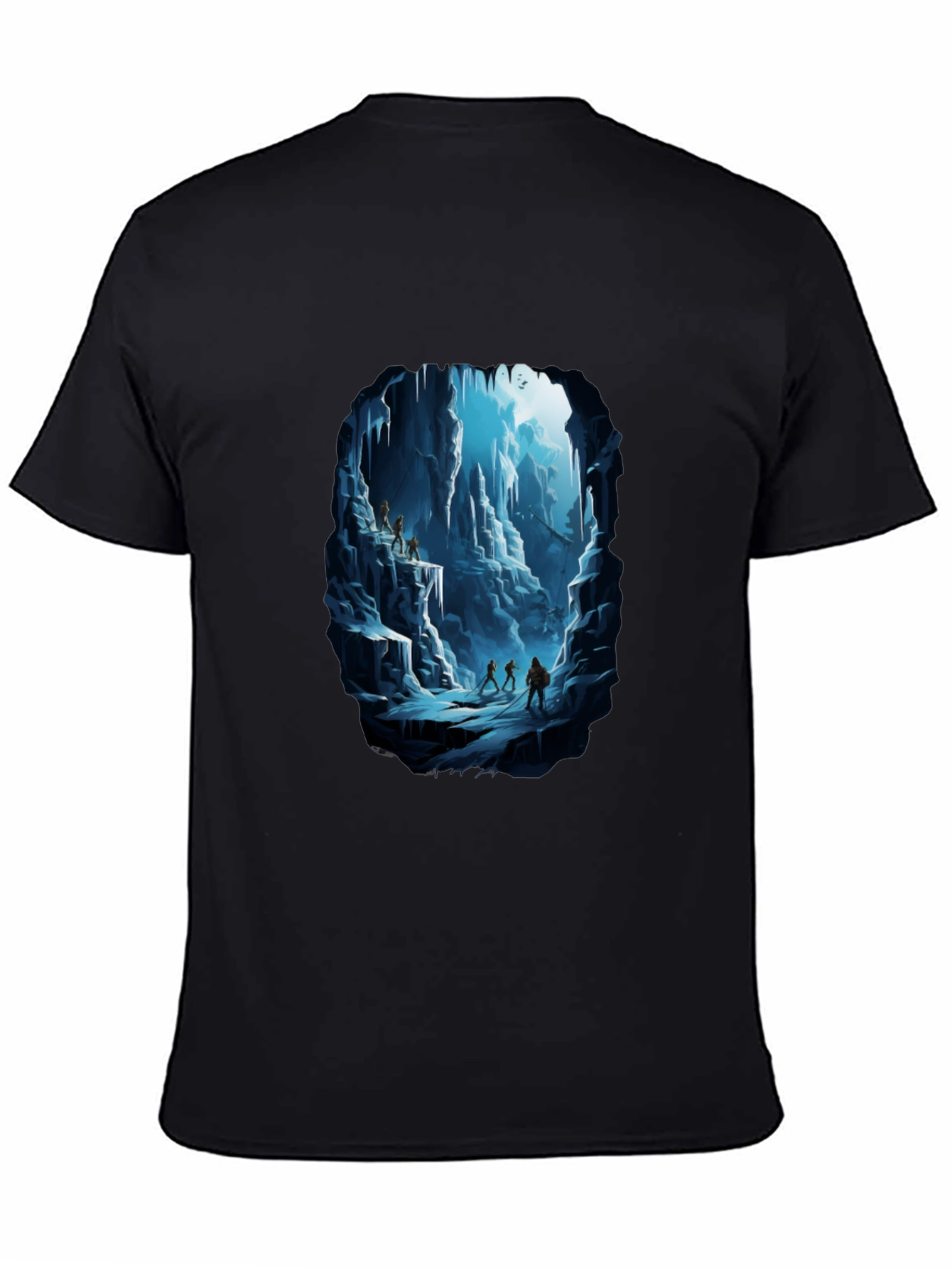 Black Icy Cave Graphic Black T-Shirt view 4