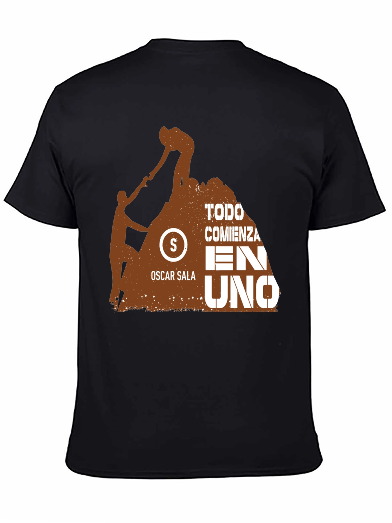 Black Motivation Black T-Shirt - Oscar Sala Design view 4