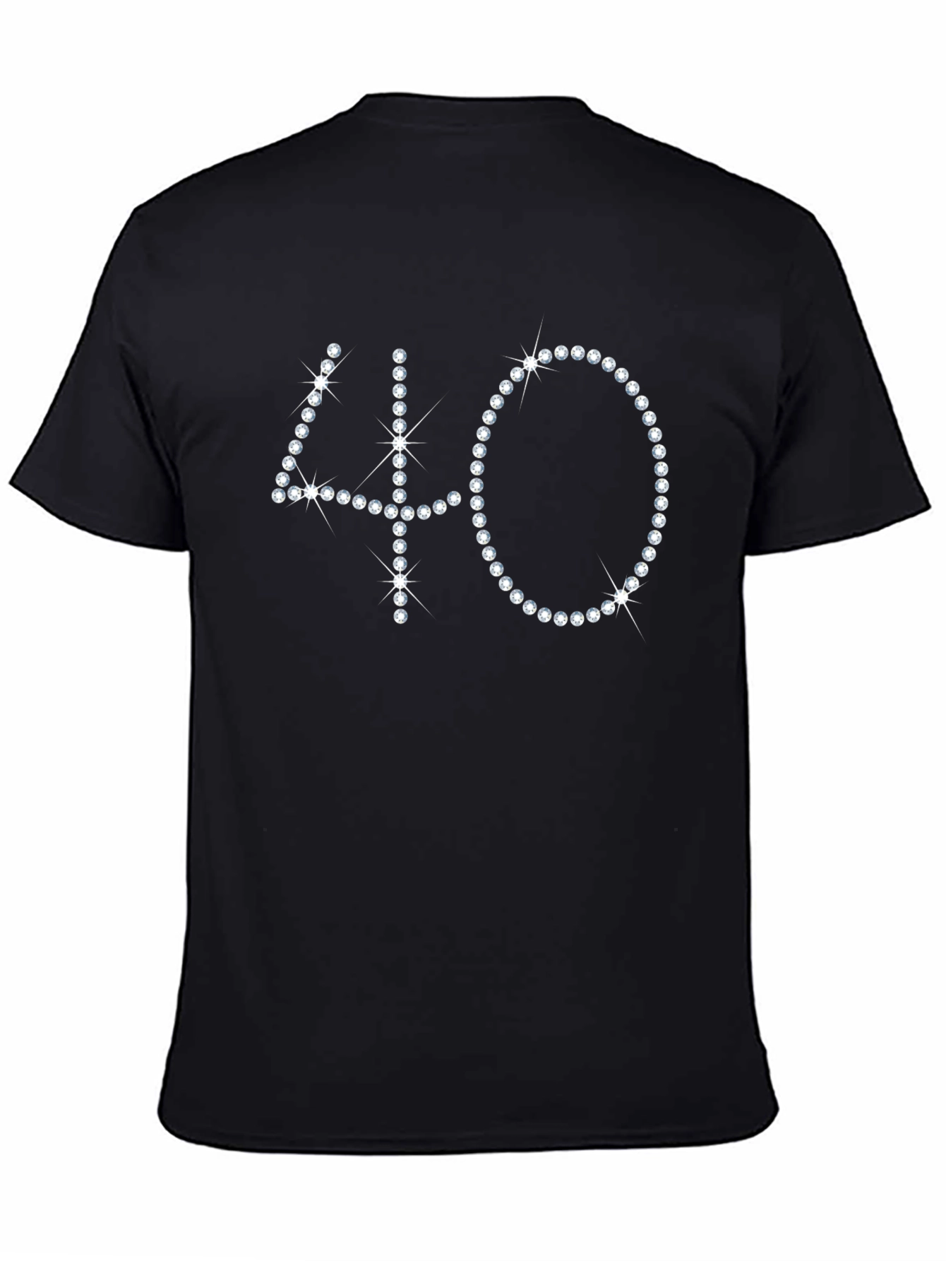 Sparkling 40th Birthday Black T-Shirt - 4