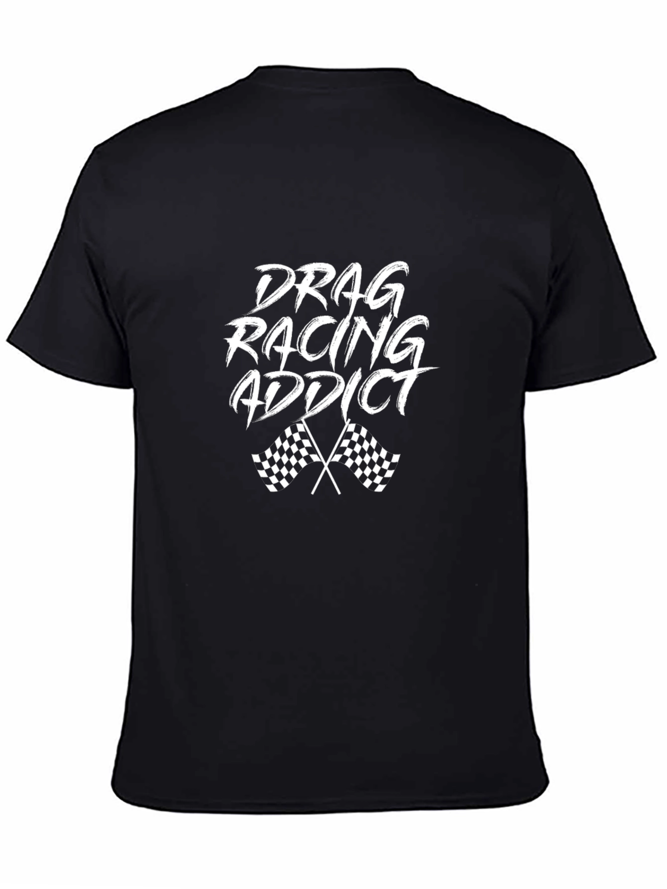 Black Drag Racing Addict Graphic T-Shirt view 4