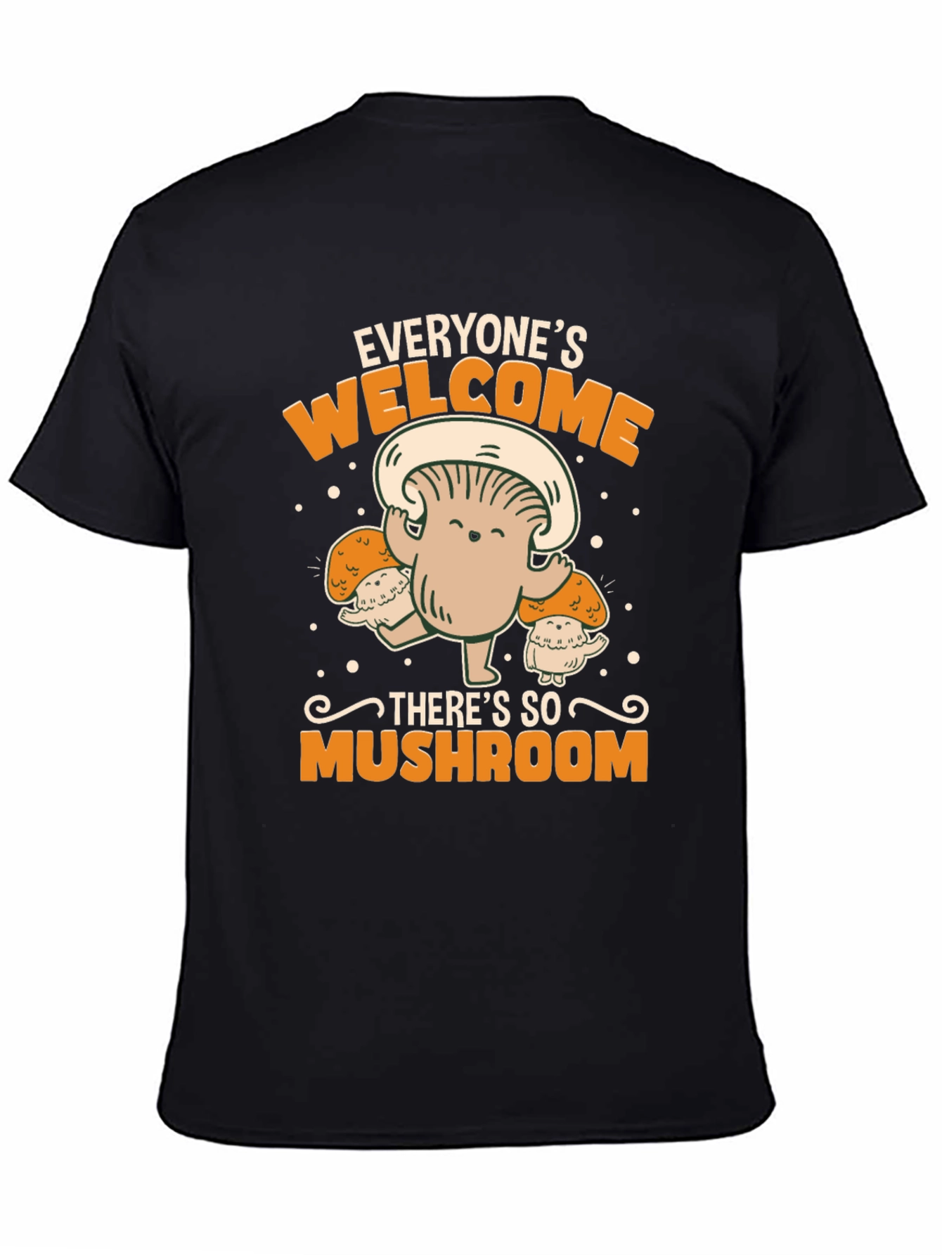 Black Everyone's Welcome Mushroom Graphic Tee view 4