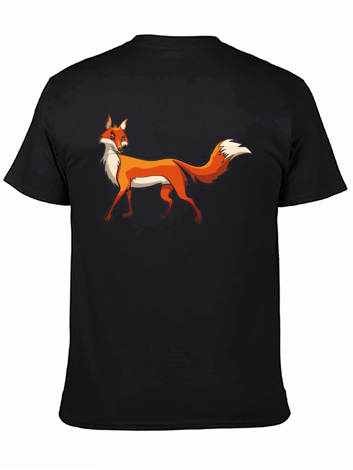 Black Fox Graphic Black T-Shirt, Premium Cotton Tee view 4