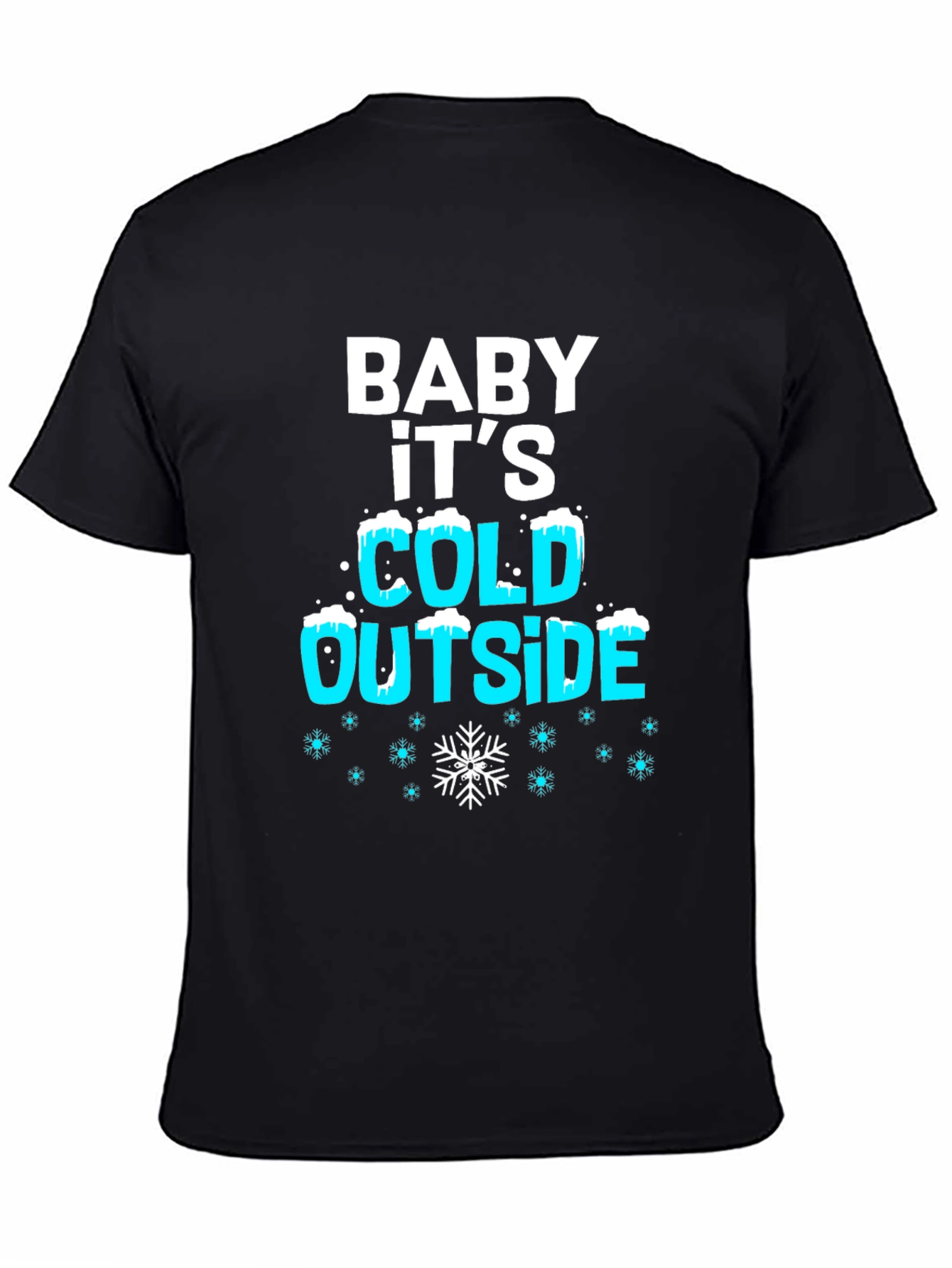 Black Baby It's Cold Outside Holiday T-Shirt view 4