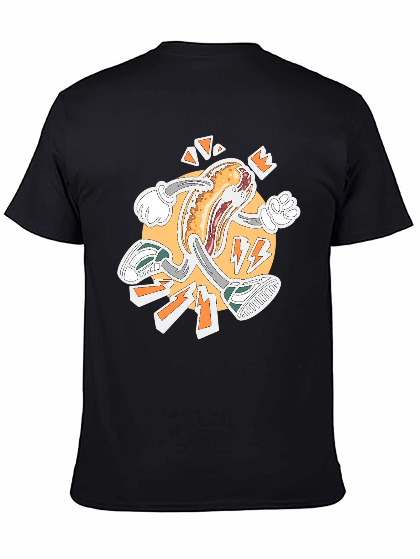 Black Running Hotdog Graphic T-Shirt view 4